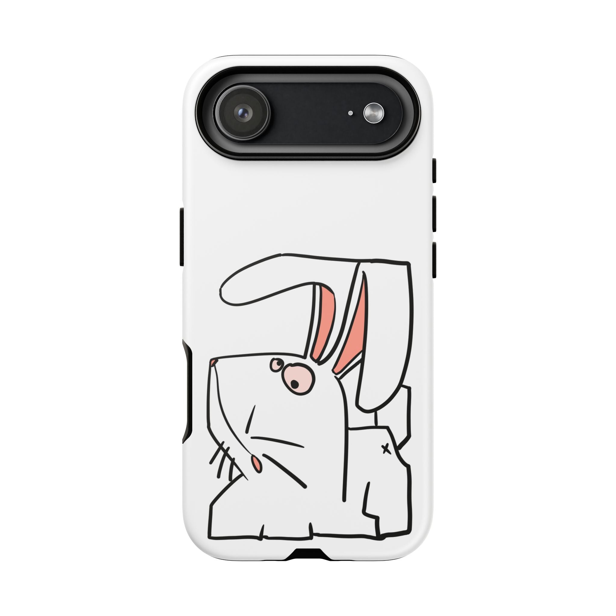 Coque de téléphone résistante Bunny Sketch — Housse d'iPhone Mignonne Lapin Minimaliste