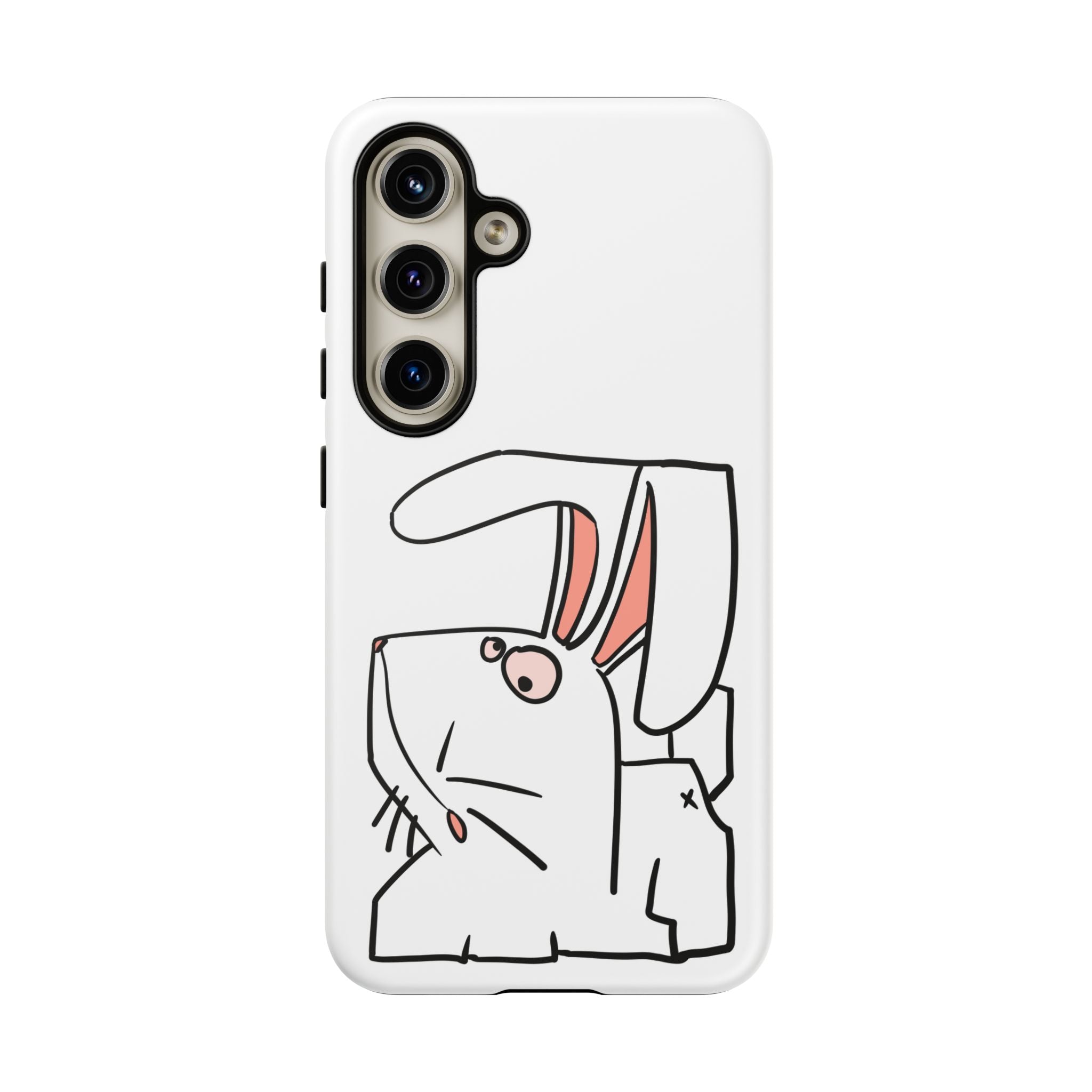 Coque de téléphone résistante Bunny Sketch — Housse d'iPhone Mignonne Lapin Minimaliste