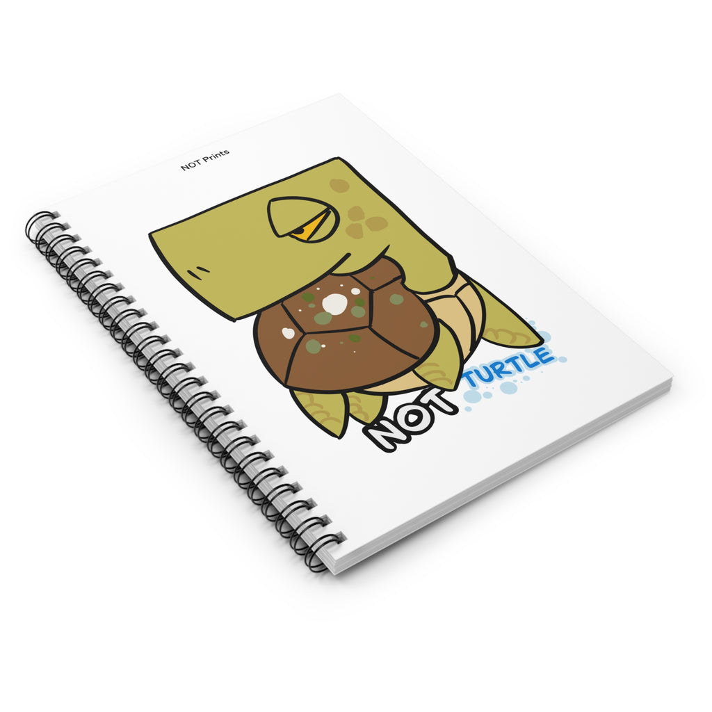 Not Turtle Spiral Notebook — Cute Cartoon Turtle Sketch Ruled Journal