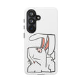 Bunny Sketch Tough Phone Case — Cute Minimal Rabbit iPhone Case