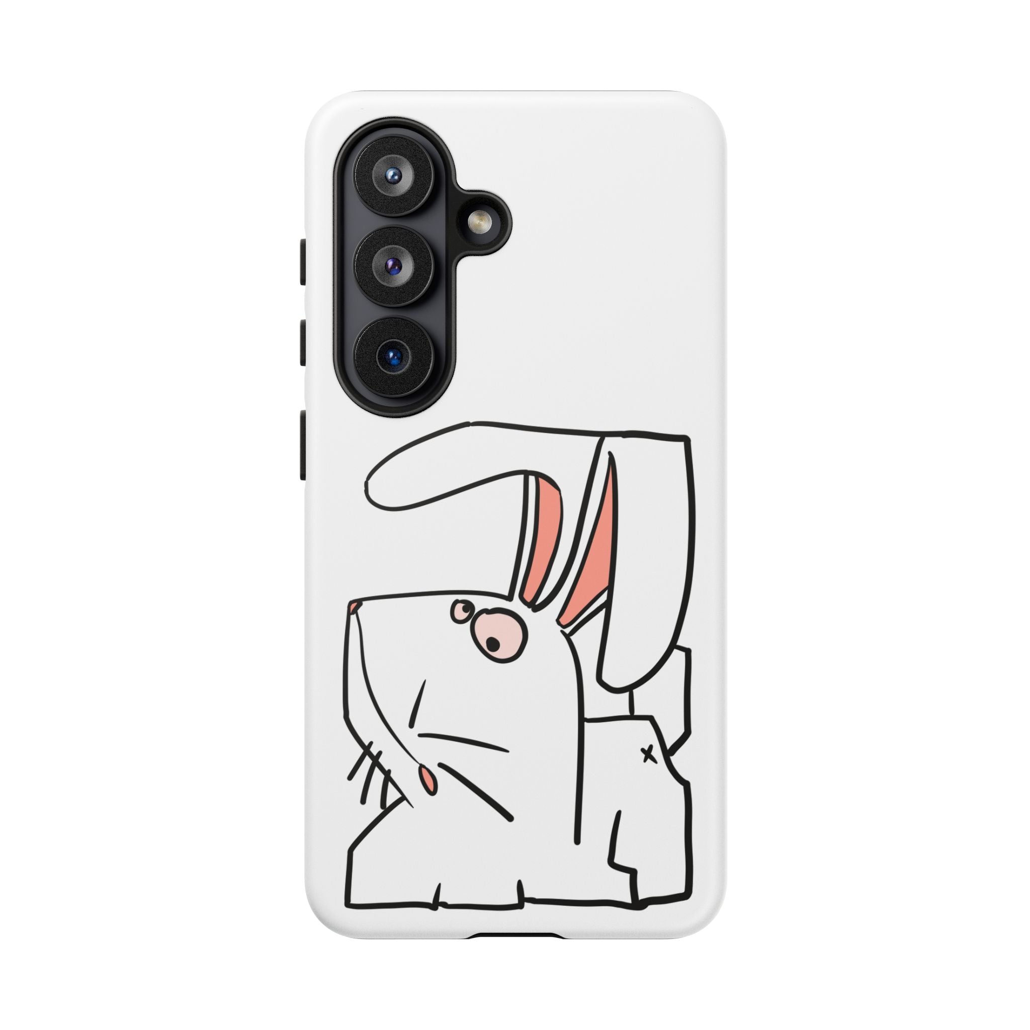 Coque de téléphone résistante Bunny Sketch — Housse d'iPhone Mignonne Lapin Minimaliste
