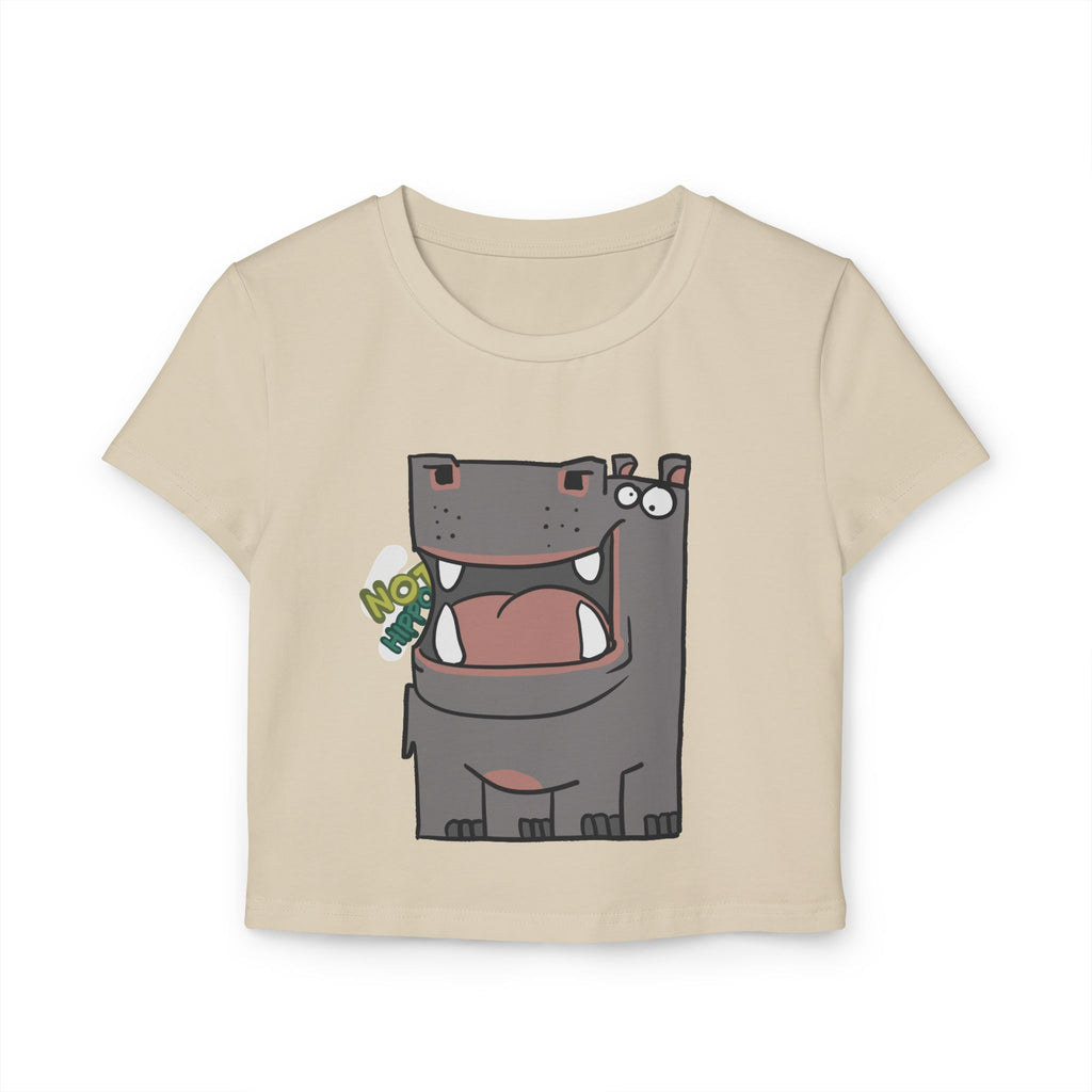 Hippo Baby Tee — Cute Cartoon "Not Hippo" Graphic Crop Tee