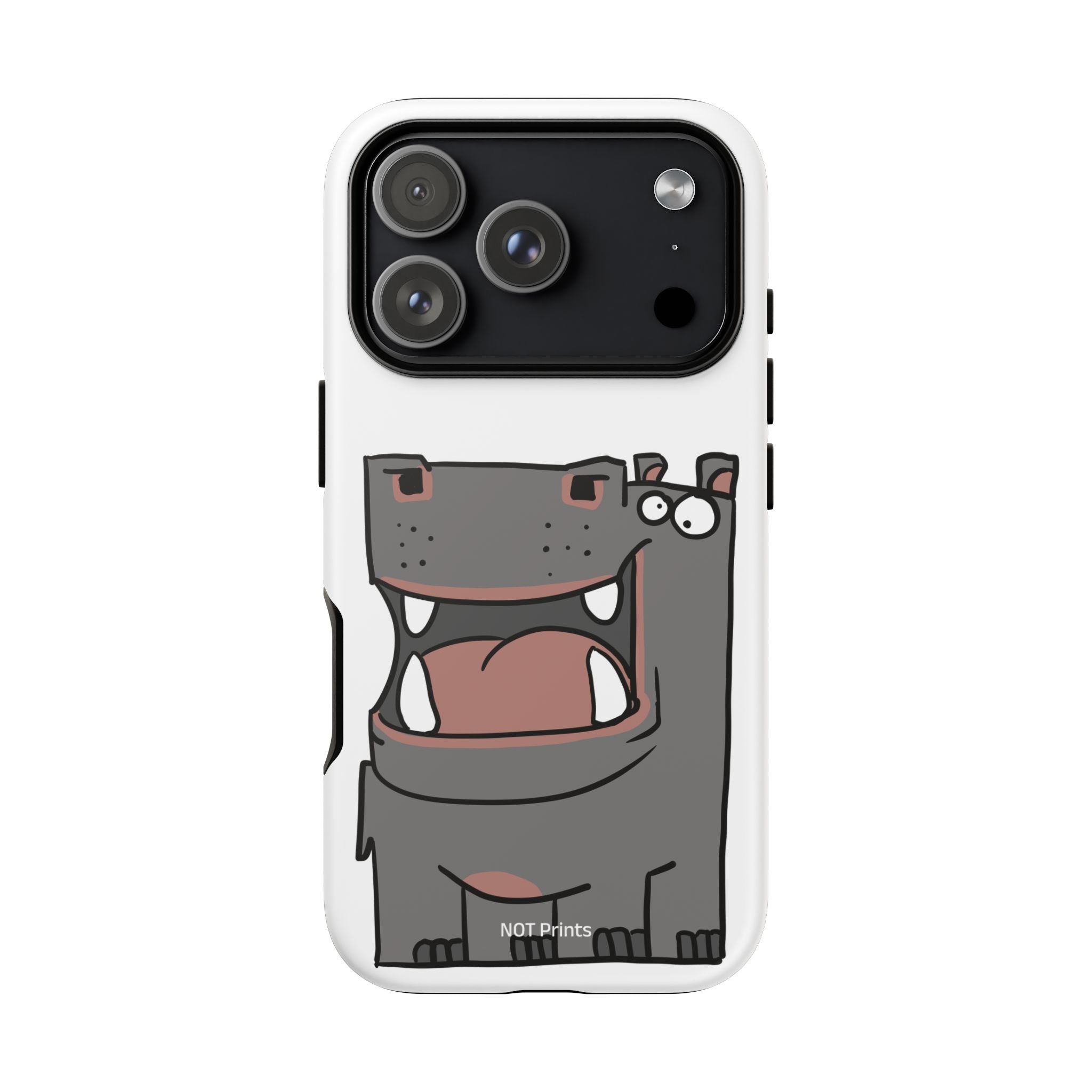 Hippo Cartoon Phone Case — Cute Happy Hippo Protective iPhone Cover