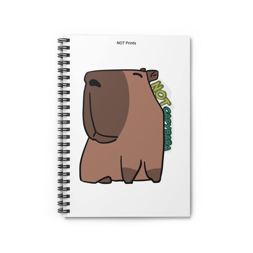 Cute Capybara Spiral Notebook — "NOT Capybara" Cartoon Journal (Ruled)