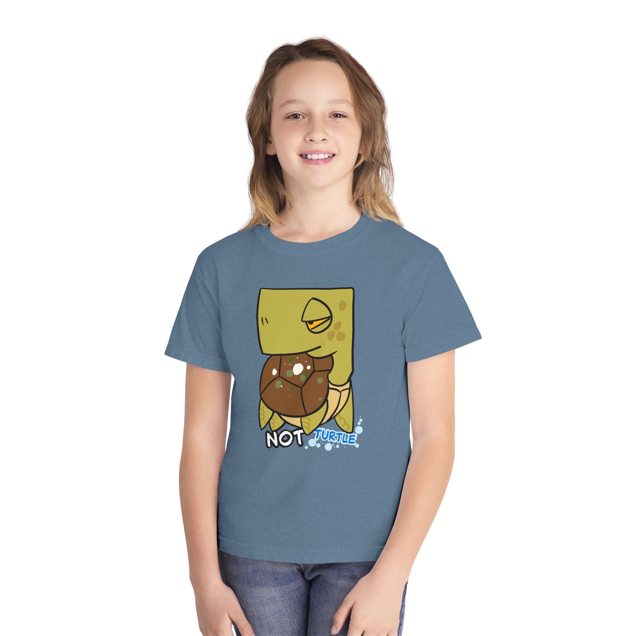 Turtle Youth Tee — Cute "Not Turtle" Cartoon Turtle Kid Shirt