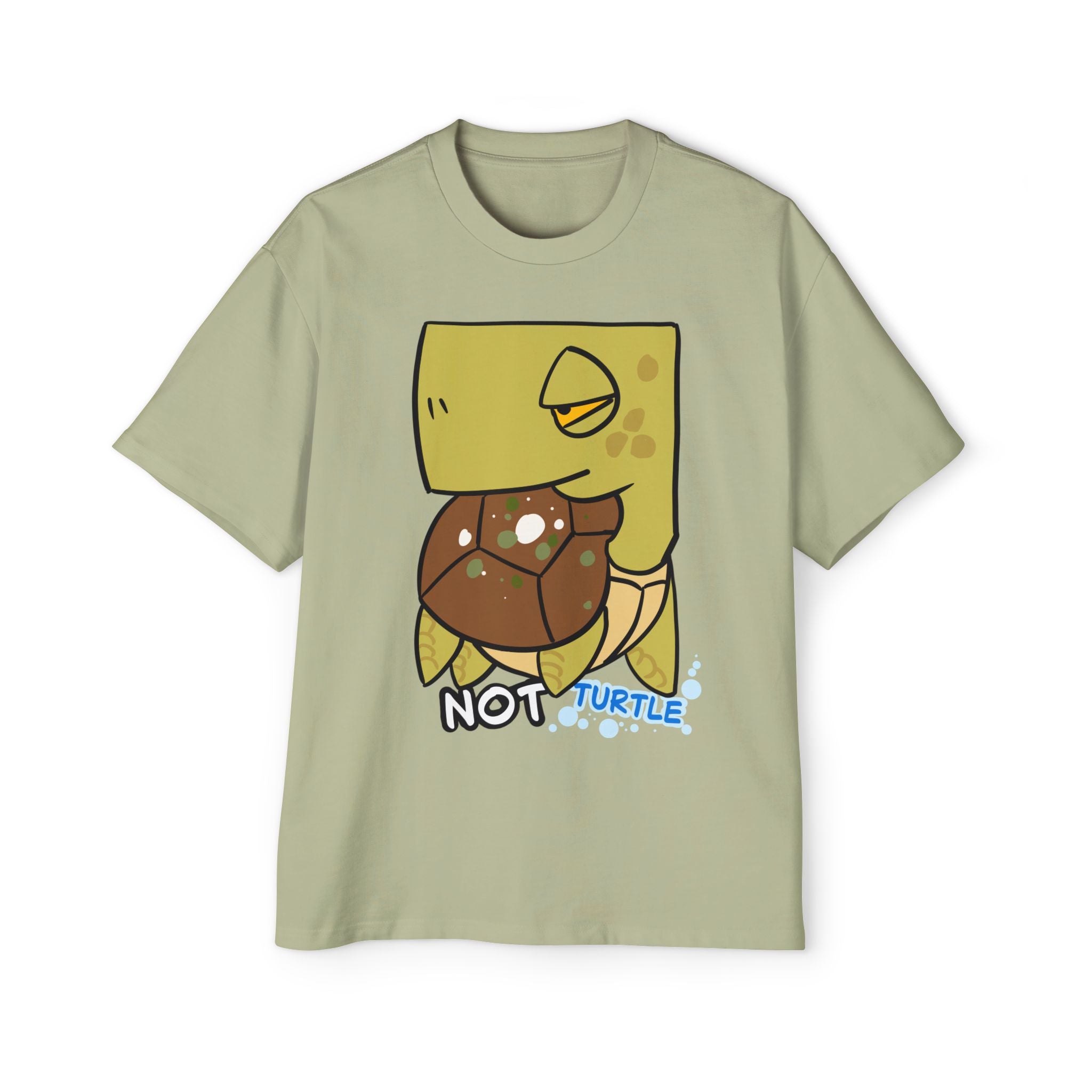Turtle Graphic Tee — Cute "NOT TURTLE" Illustration Men’s Oversized Shirt