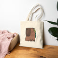 Canvas Tote Bag — Cute Capybara with Succulent Backpack Eco Grocery Bag