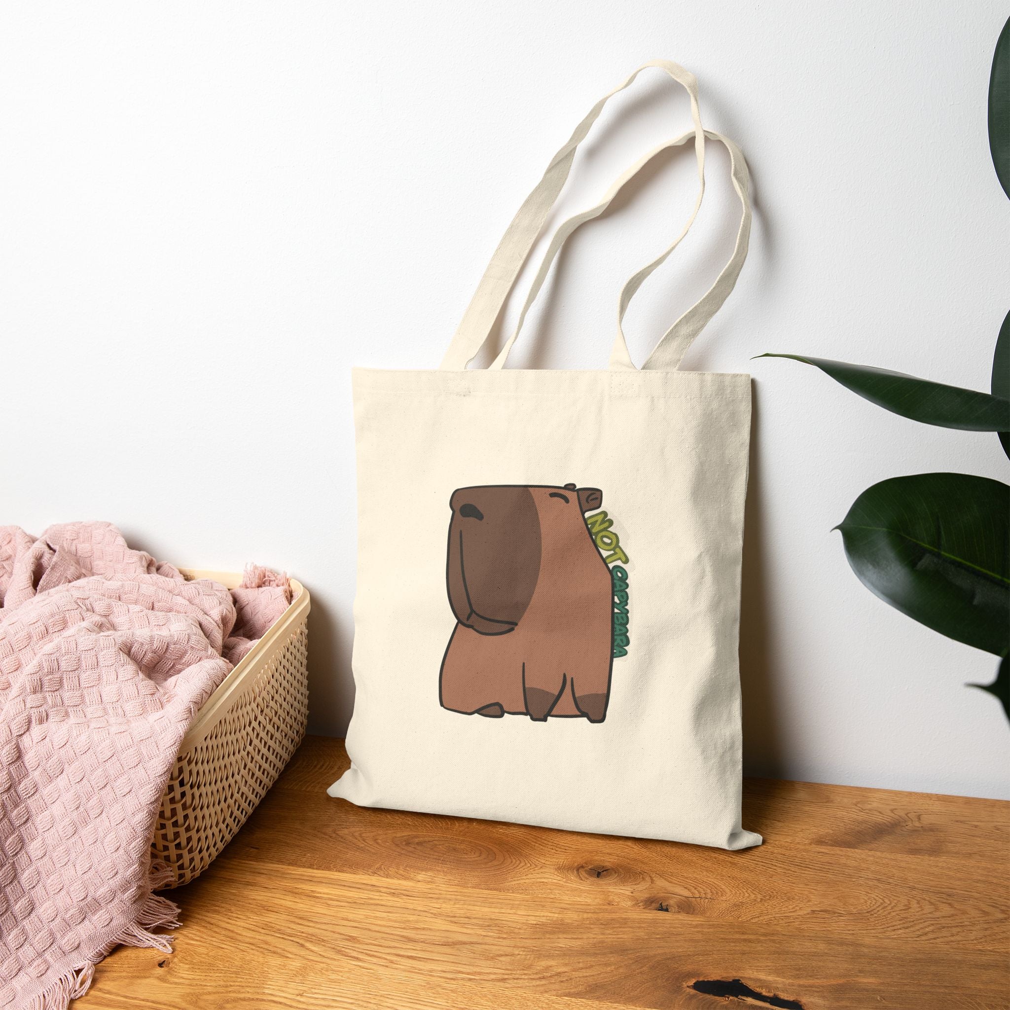 Sac fourre-tout en toile — Sac à provisions écologique avec capybara mignon et succulent
