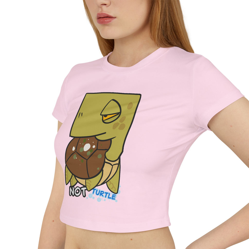 Turtle Baby Tee — Cute "Not Turtle" Graphic Women's Crop Tee
