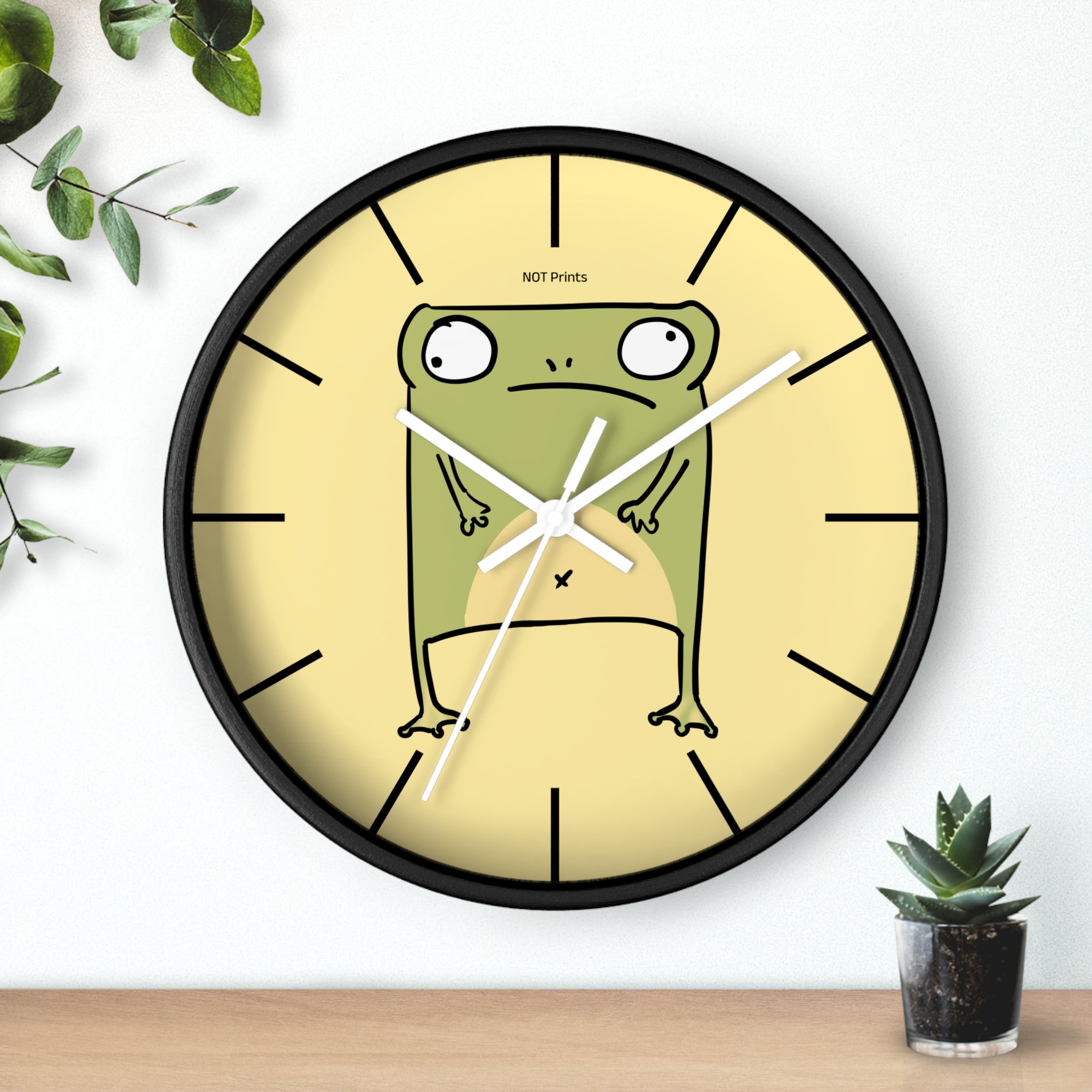 Frog Stare Wall Clock — Quirky Cartoon Frog Clock for Kids' Rooms & Funky Home Decor