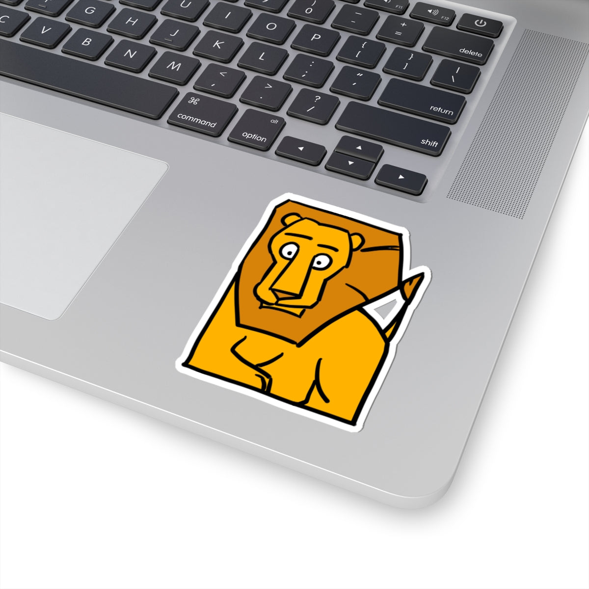 Lion Illustration Kiss-Cut Sticker – Cute Cartoon Laptop Decal