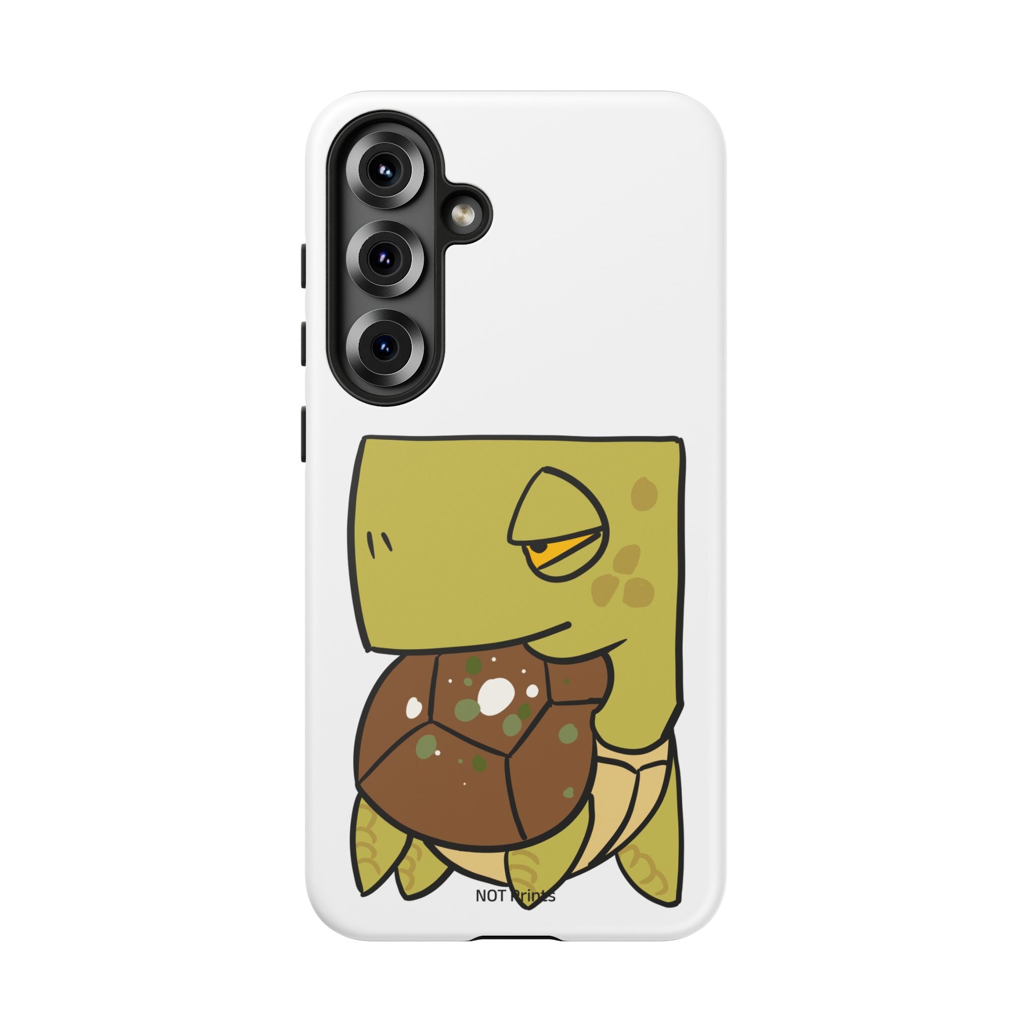 Turtle Tough Phone Case — Cute Grumpy Turtle Protective Cover