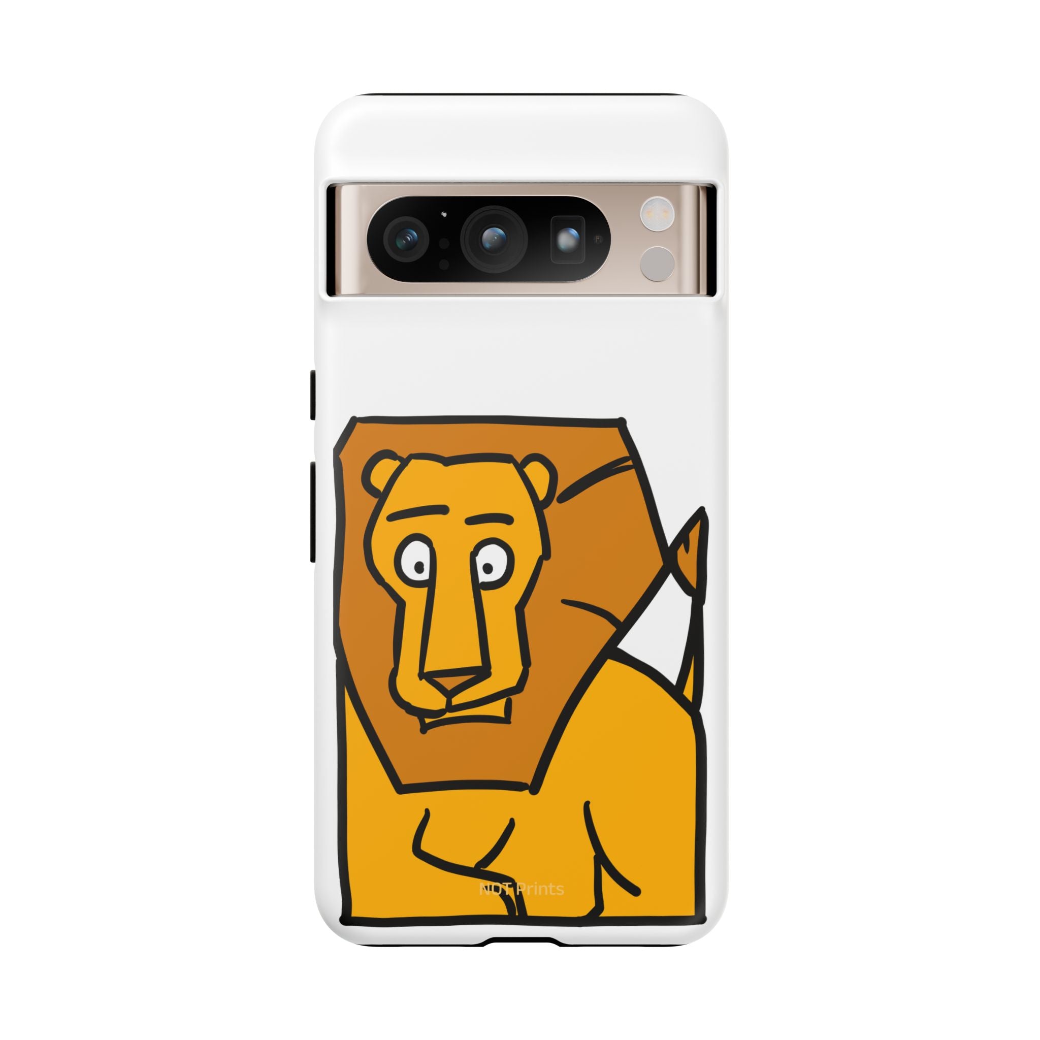 Lion Illustration Phone Case — Cute Bold Cartoon Lion Protective Cover