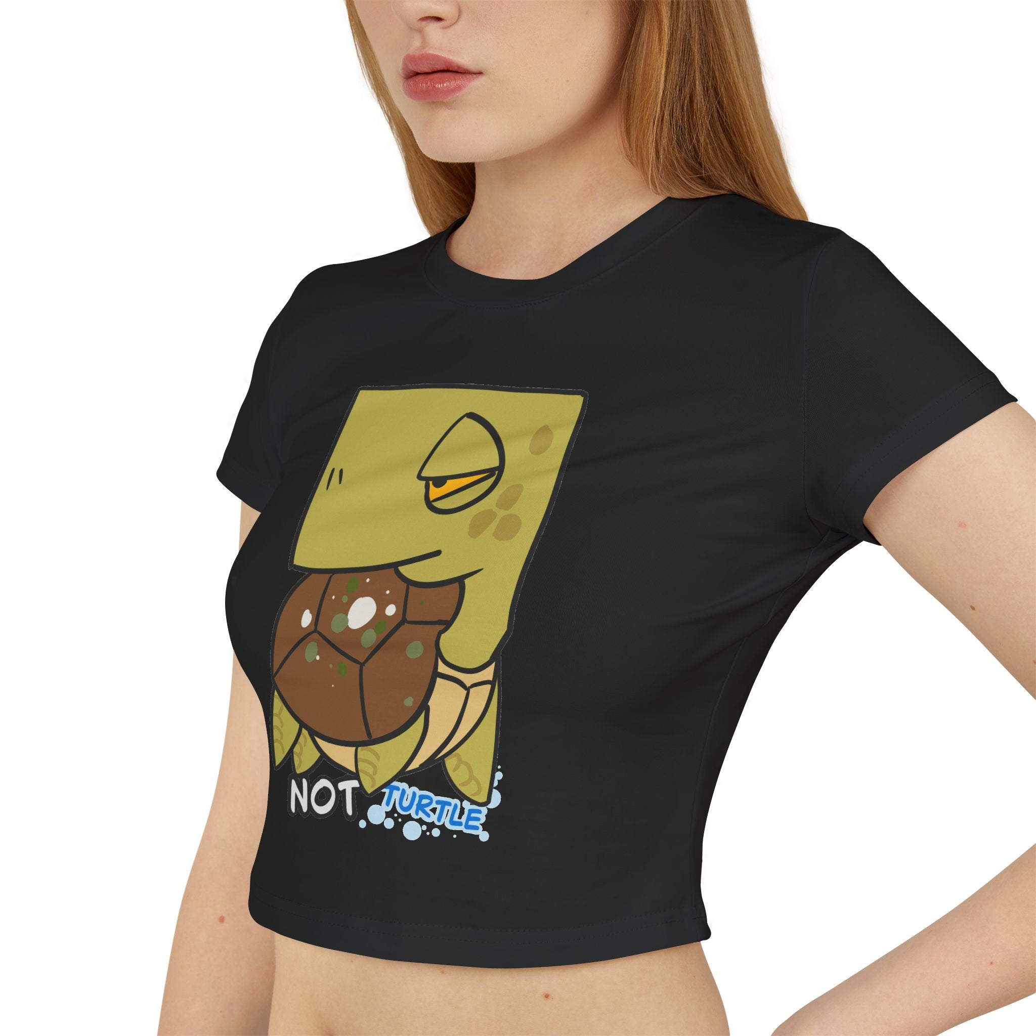 Turtle Baby Tee — Cute "Not Turtle" Graphic Women's Crop Tee