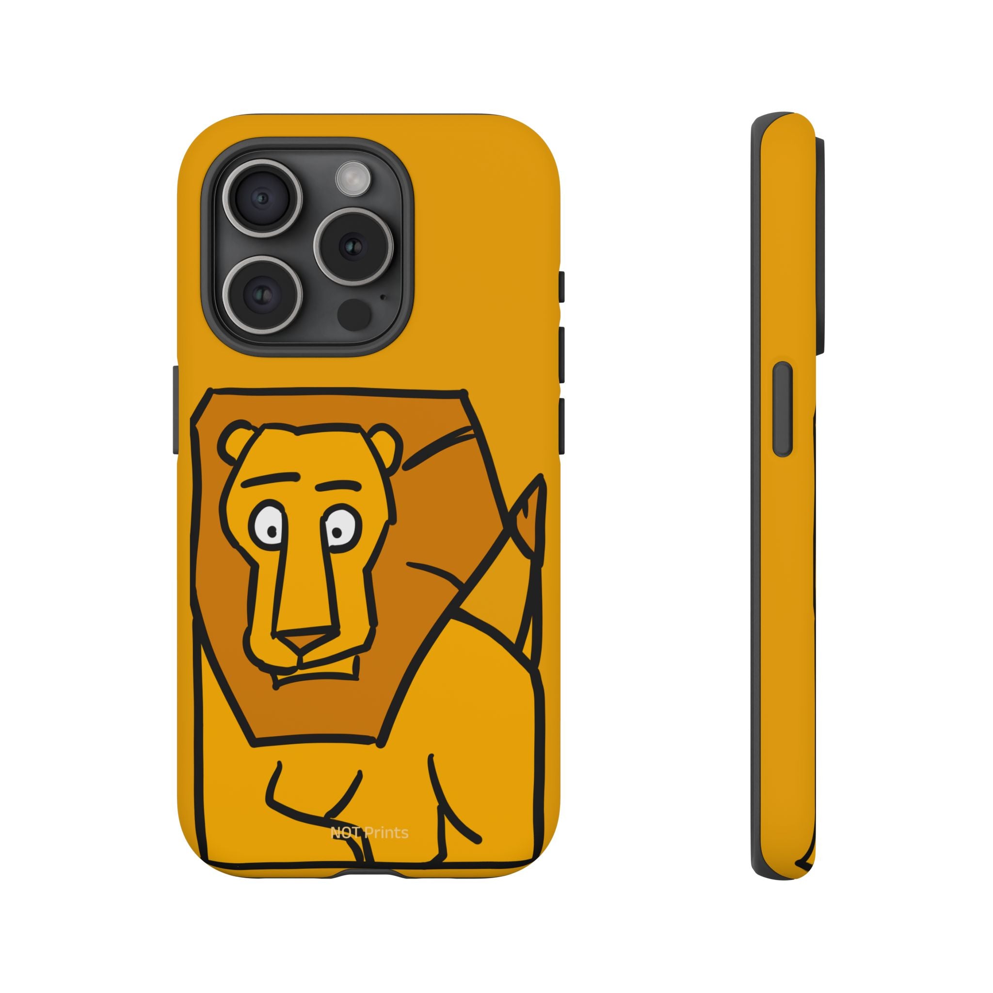 Lion Sketch Phone Case — Cute Minimalist Cartoon Lion Protective Cover