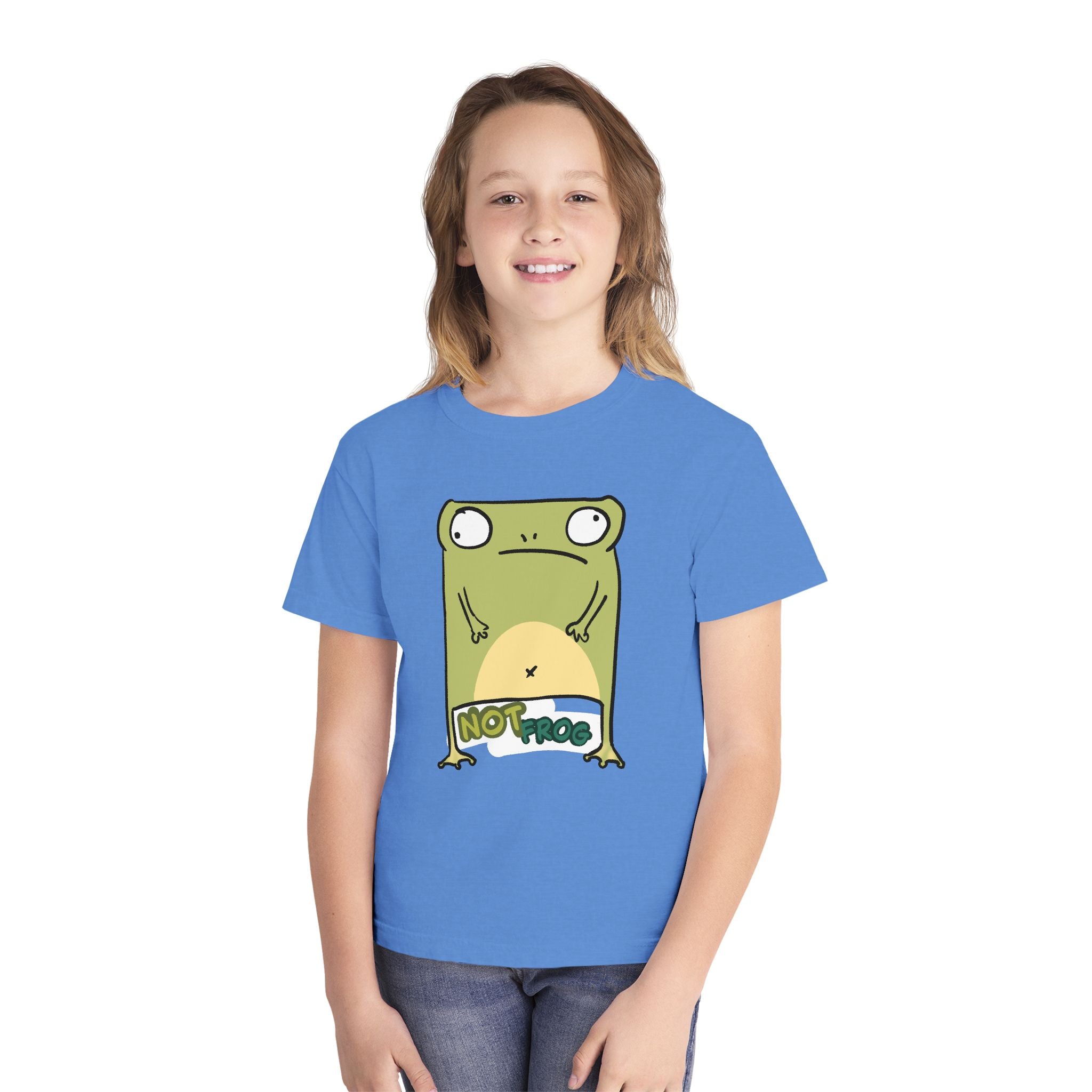 Frog Youth Tee — Cute "No Frog" Cartoon Frog Graphic Shirt
