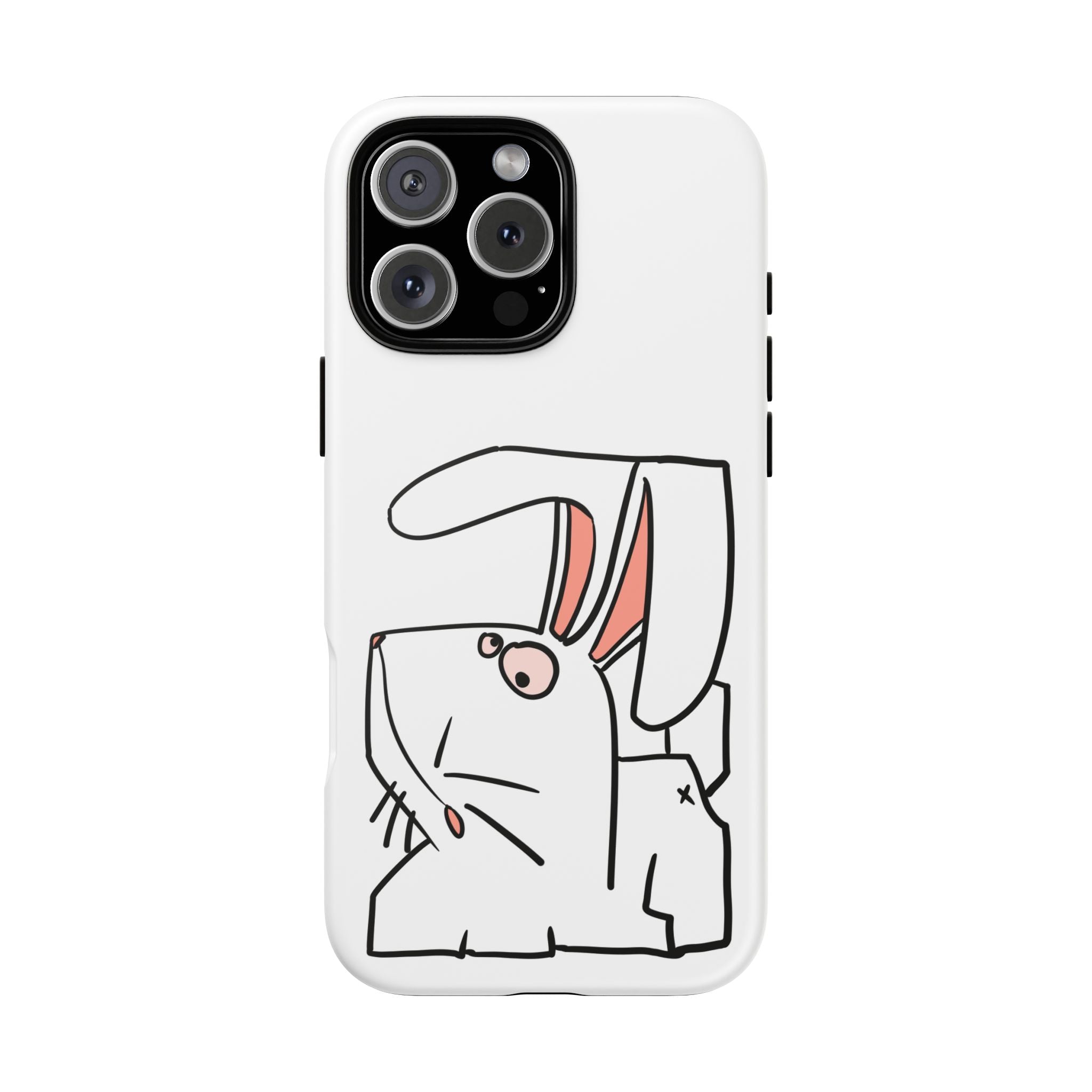 Coque de téléphone résistante Bunny Sketch — Housse d'iPhone Mignonne Lapin Minimaliste