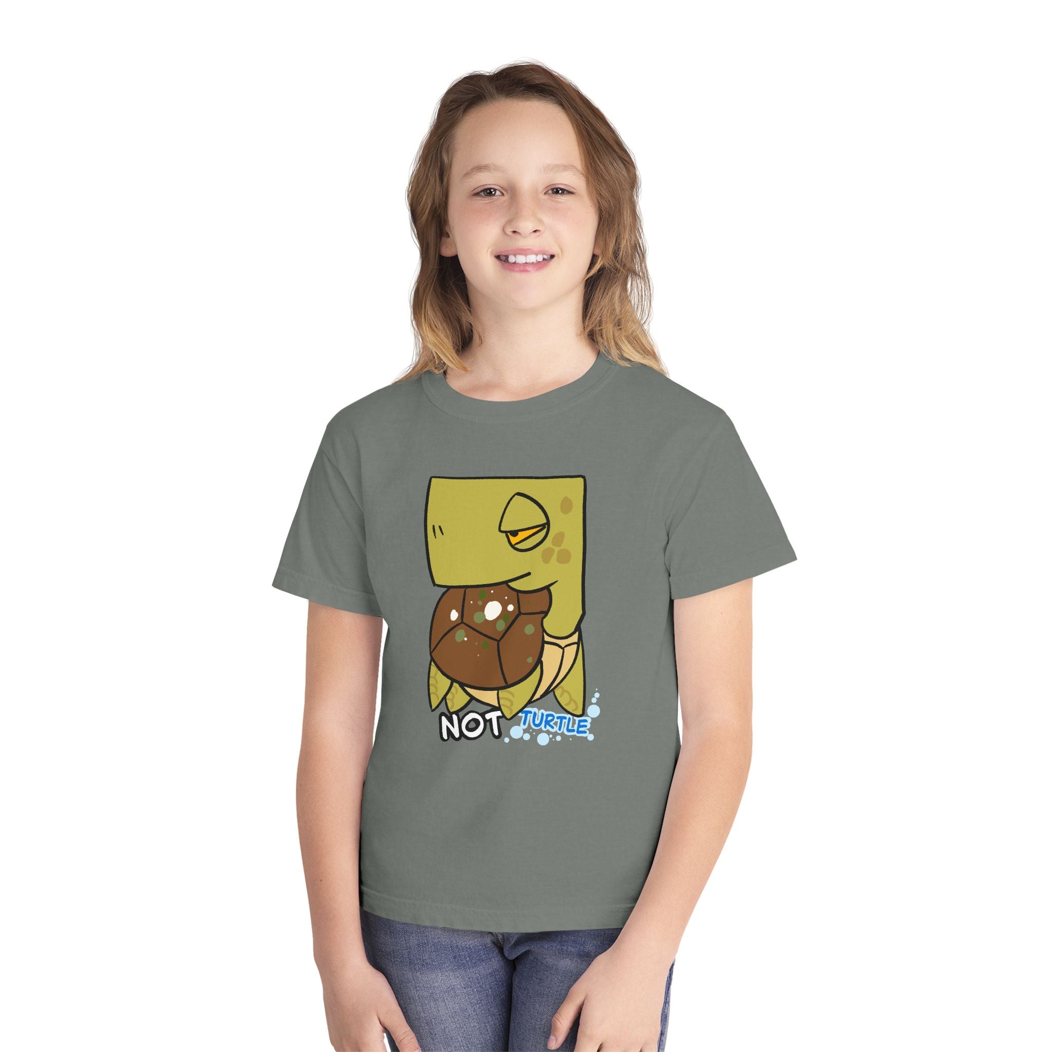 Turtle Youth Tee — Cute "Not Turtle" Cartoon Turtle Kid Shirt