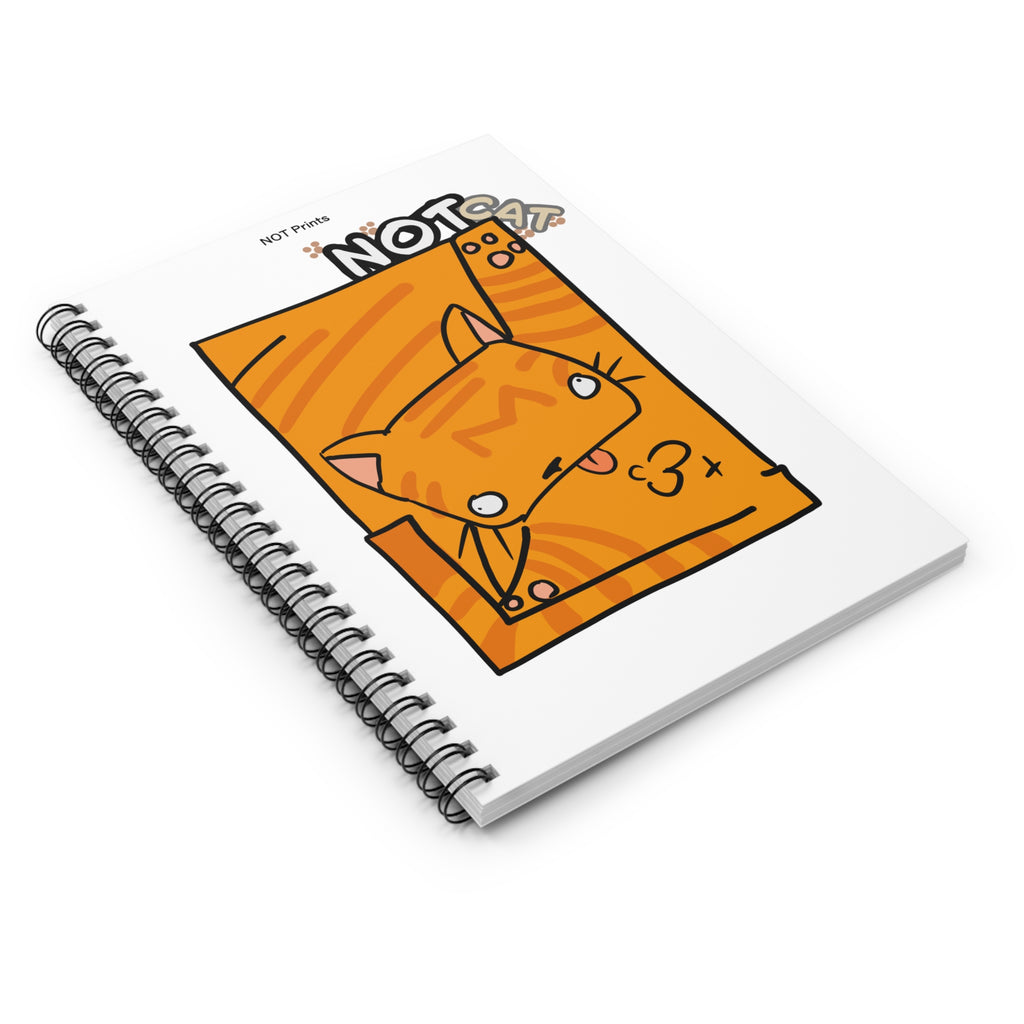 Spiral Notebook — Cute Orange Cat "Not Cat" Ruled Journal