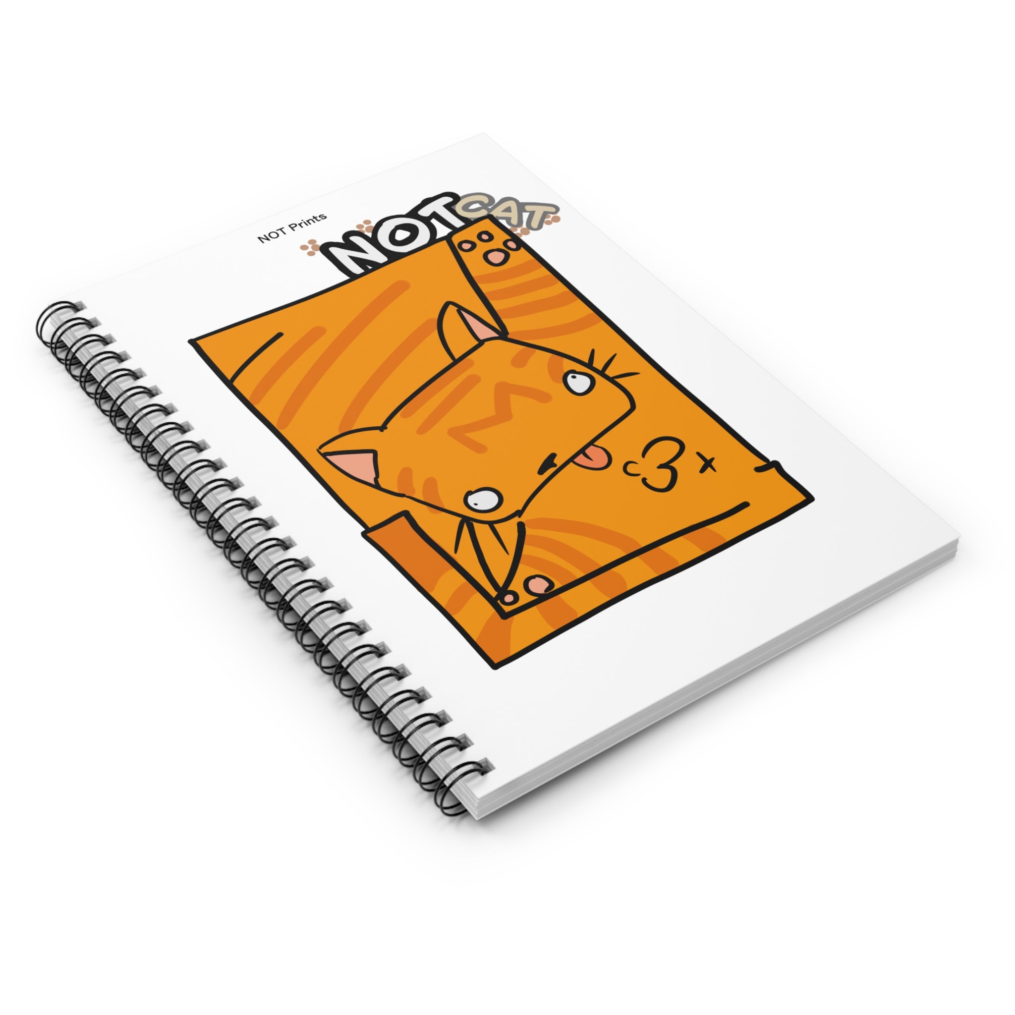 Spiral Notebook — Cute Orange Cat "Not Cat" Ruled Journal