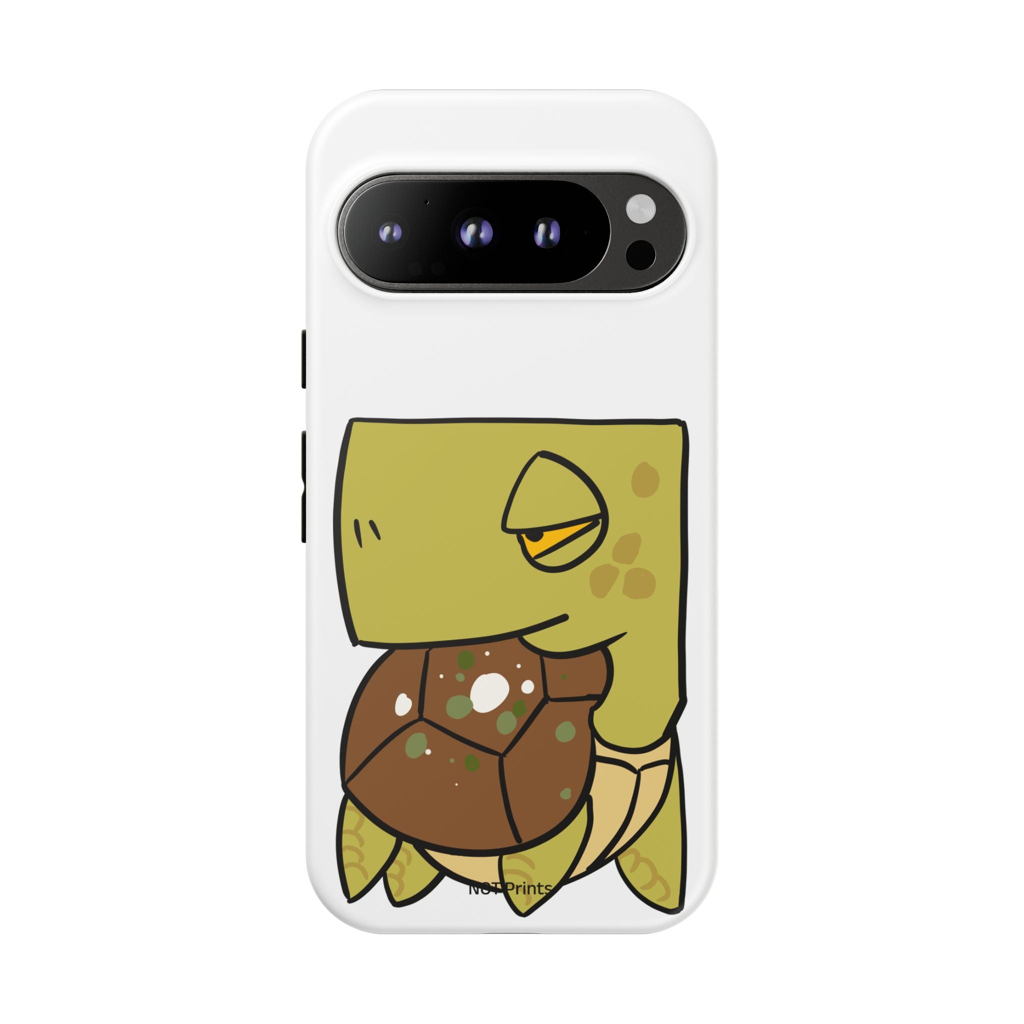 Turtle Tough Phone Case — Cute Grumpy Turtle Protective Cover