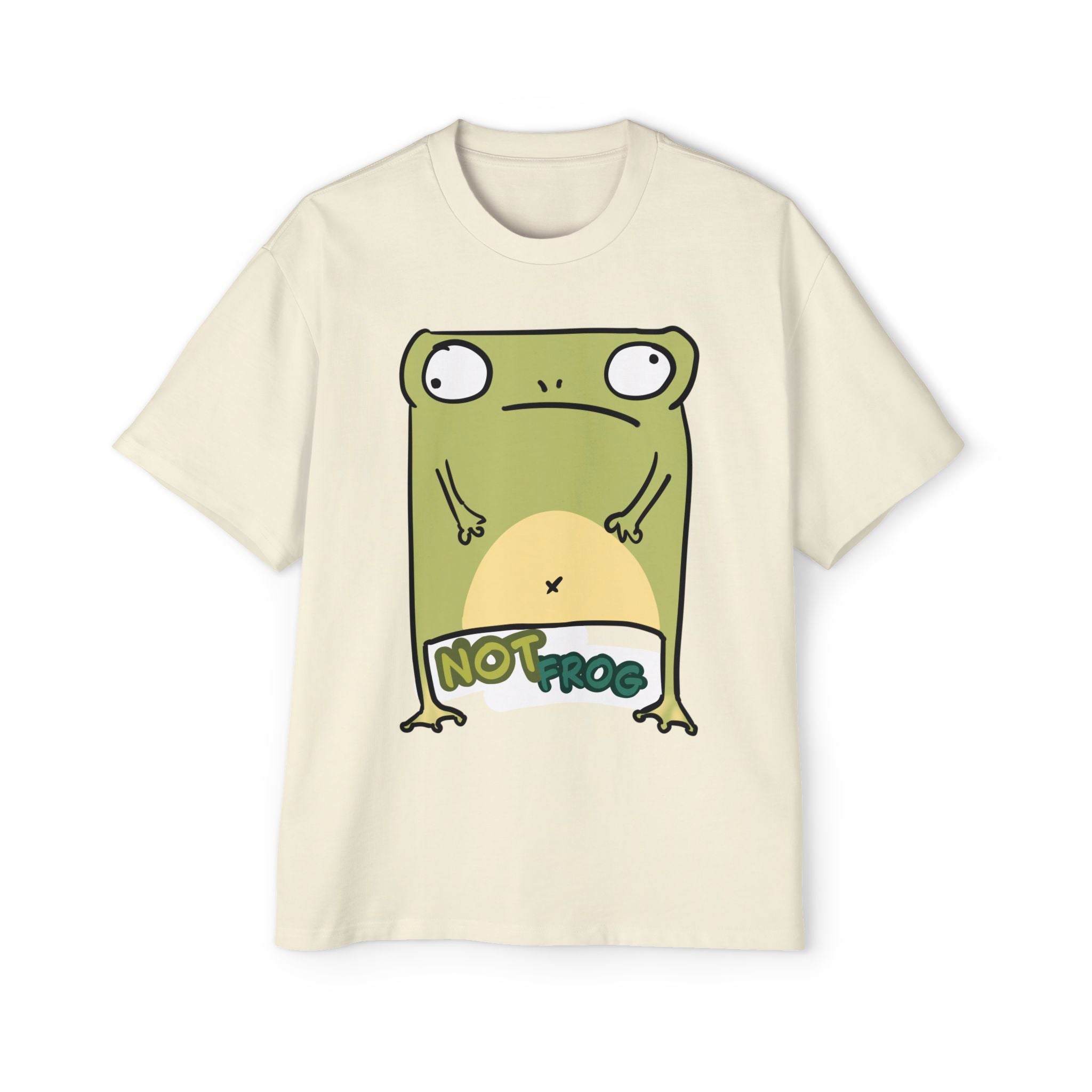 Funny 'Not Frog' Graphic Tee — Cute Cartoon Amphibian Oversized Shirt