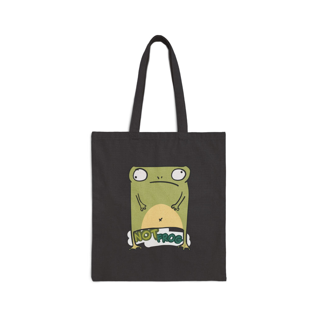 Canvas Tote Bag - Cute Frog 'Not Frog' Illustration Eco Shopper