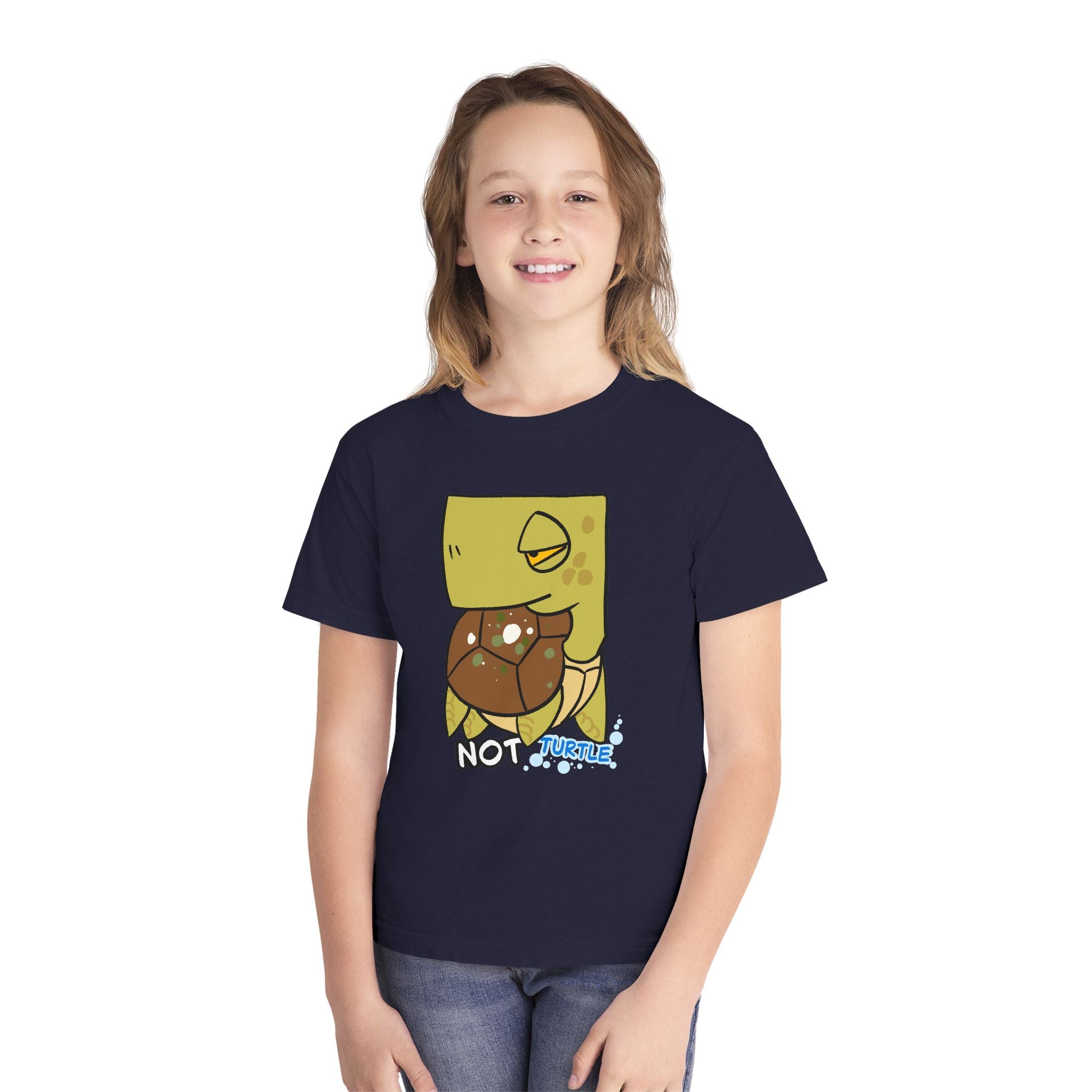 Turtle Youth Tee — Cute "Not Turtle" Cartoon Turtle Kid Shirt