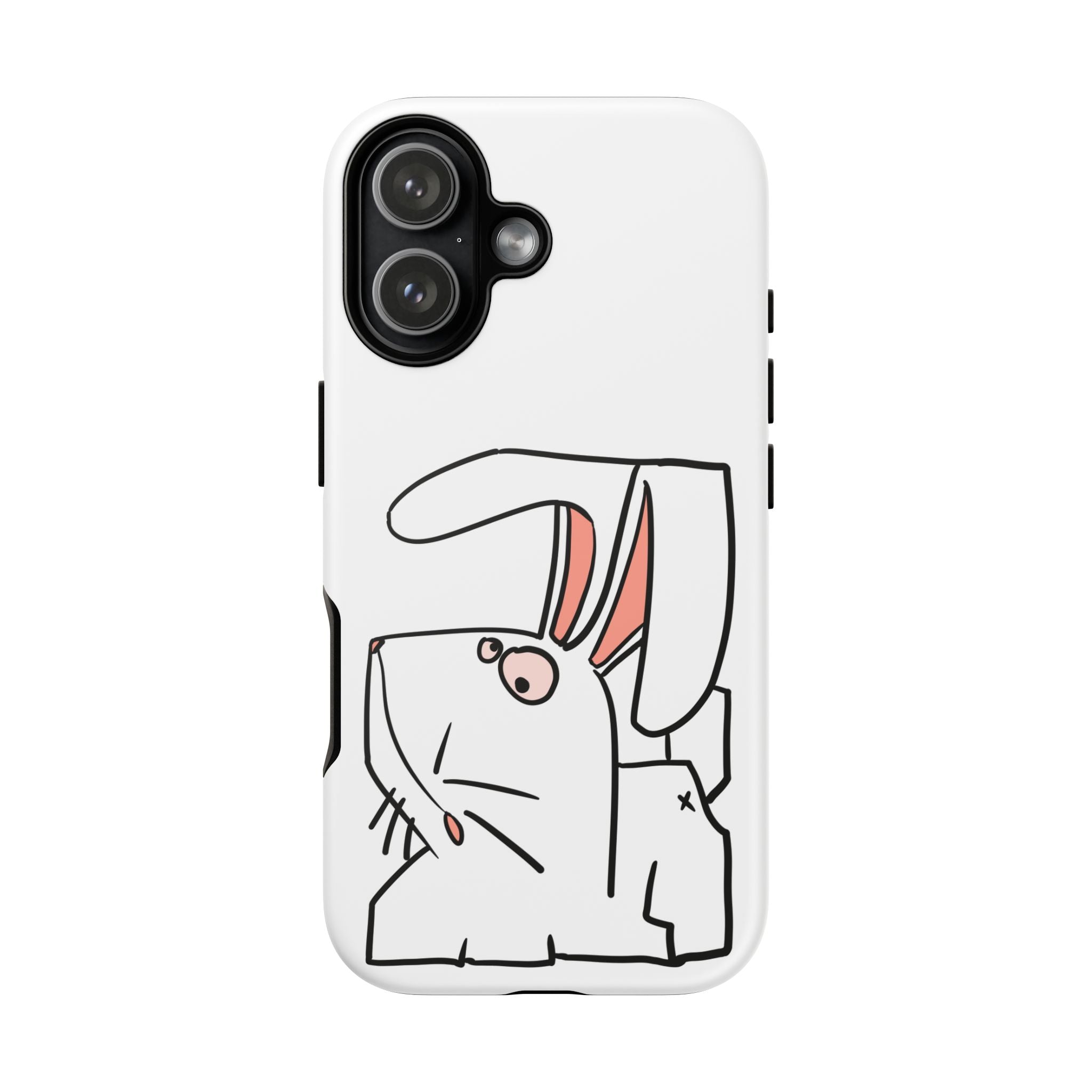 Coque de téléphone résistante Bunny Sketch — Housse d'iPhone Mignonne Lapin Minimaliste