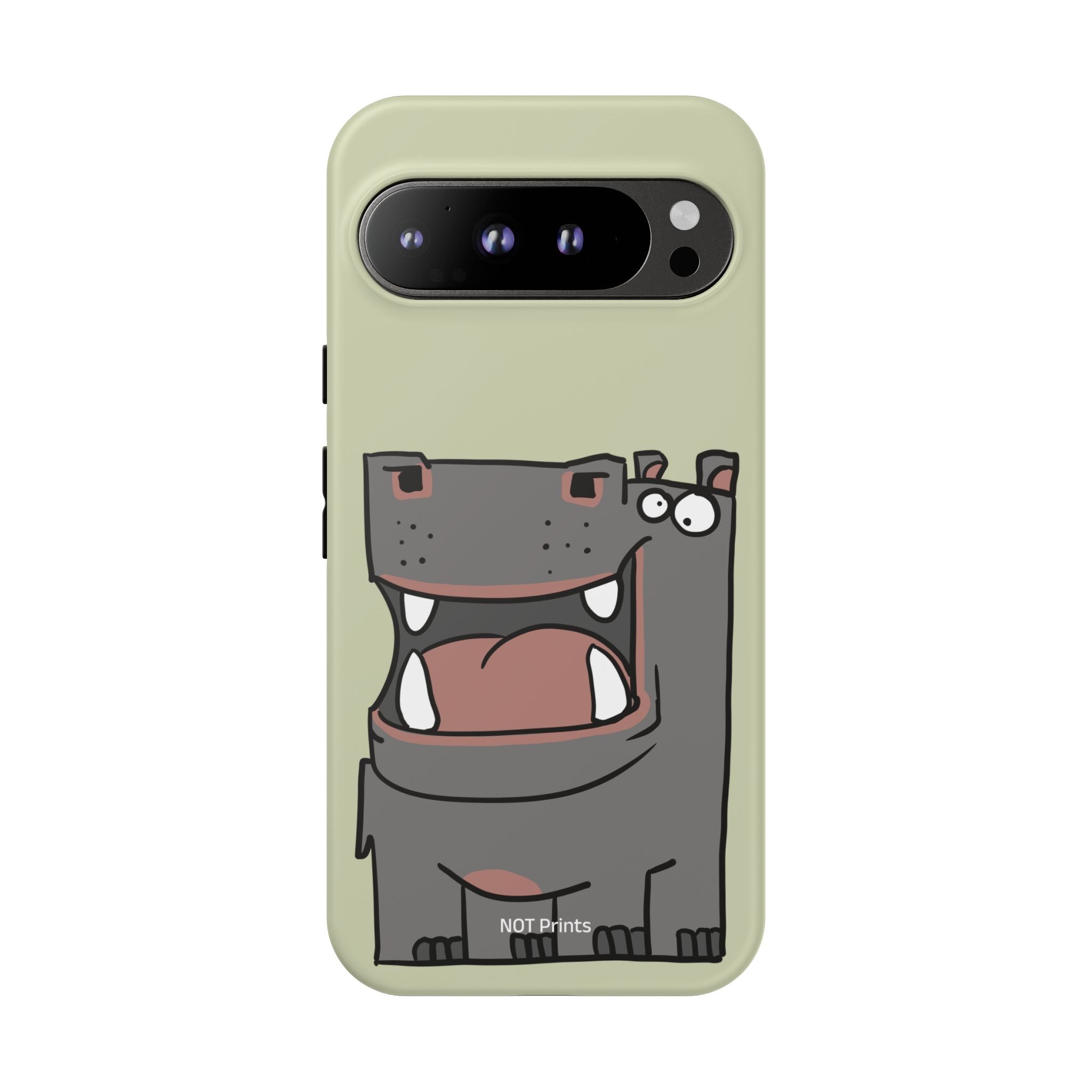 Hippo Cartoon Phone Case — Cute Happy Hippo Protective iPhone Cover