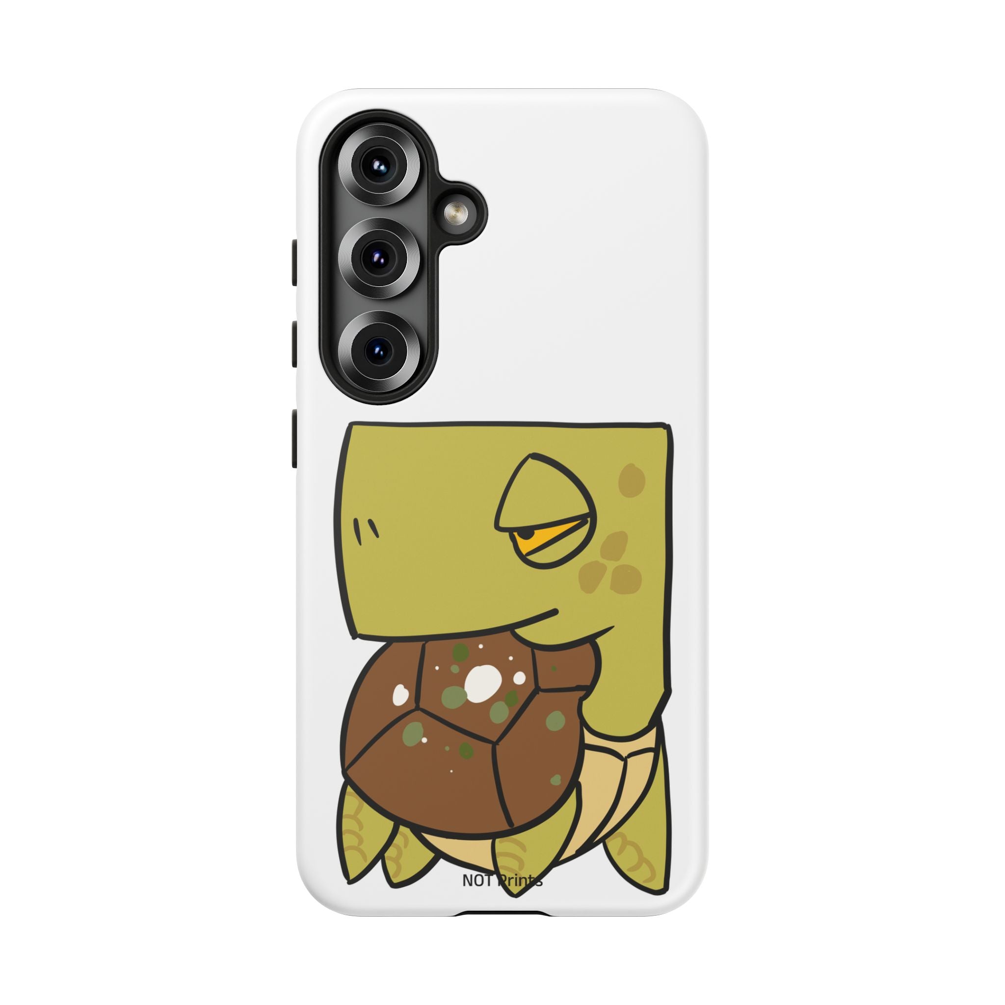 Turtle Tough Phone Case — Cute Grumpy Turtle Protective Cover