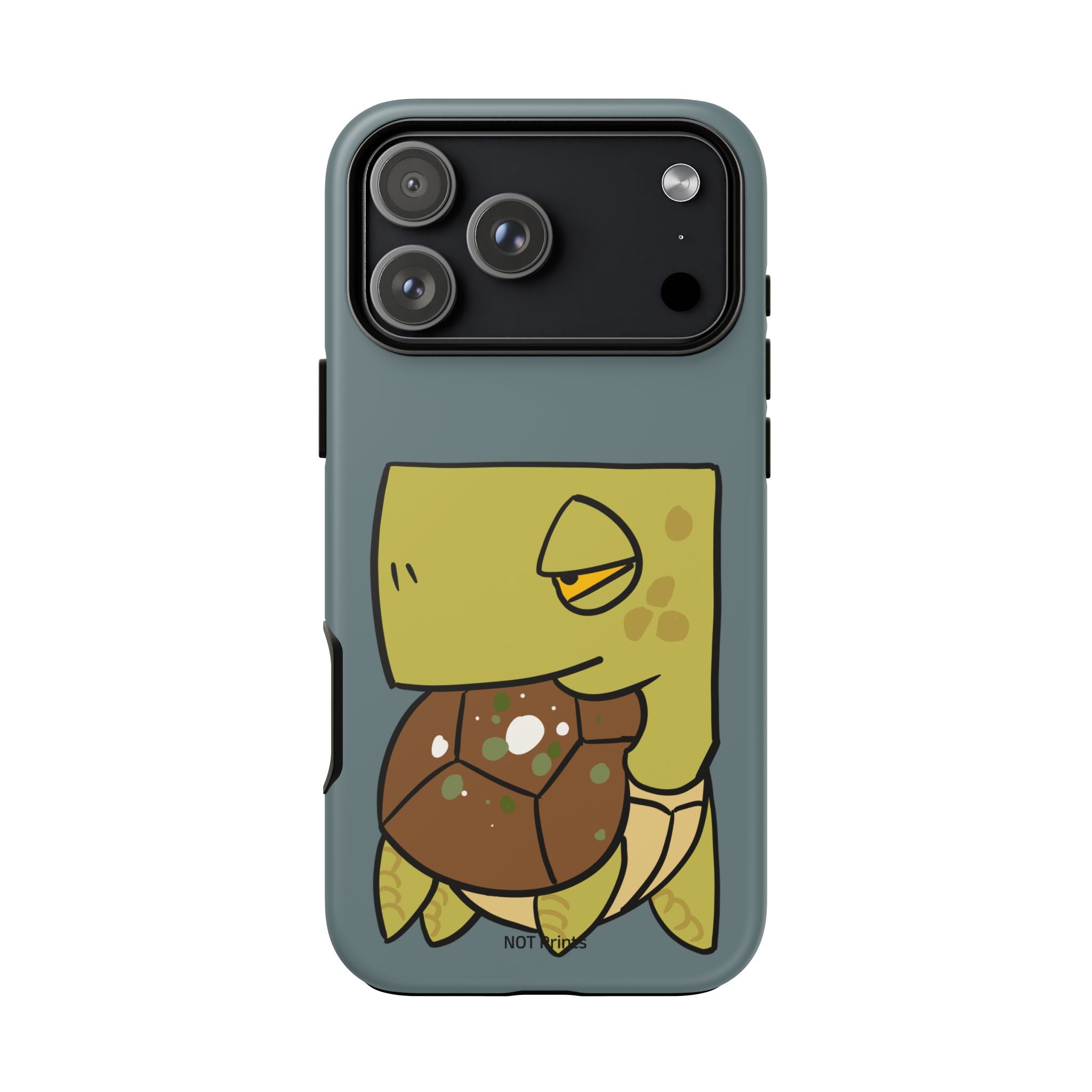 Turtle Tough Phone Case — Cute Grumpy Turtle Protective Cover