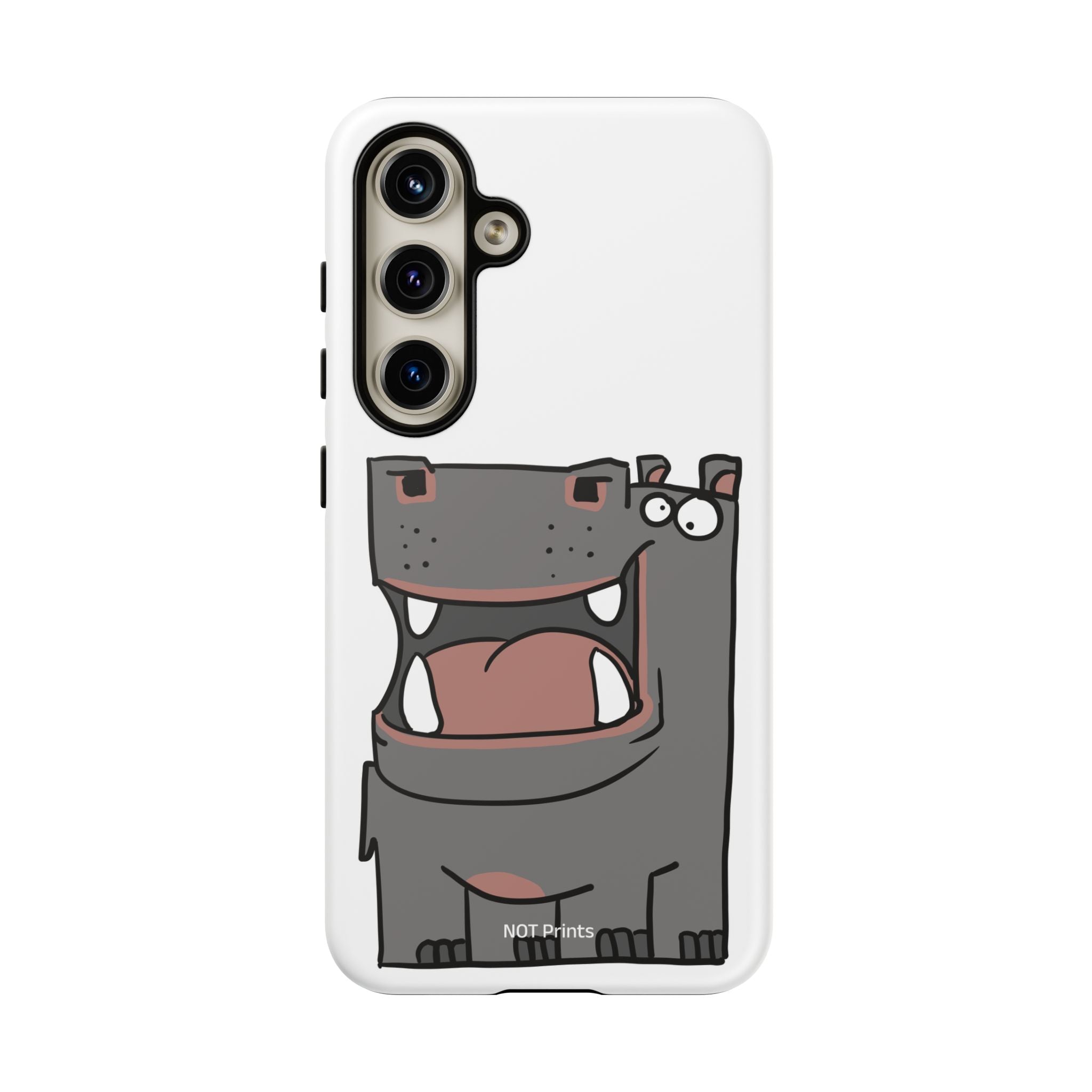 Hippo Cartoon Phone Case — Cute Happy Hippo Protective iPhone Cover