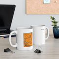 Orange Cat Ceramic Mug — Cat Illustration Coffee Cup (11oz)