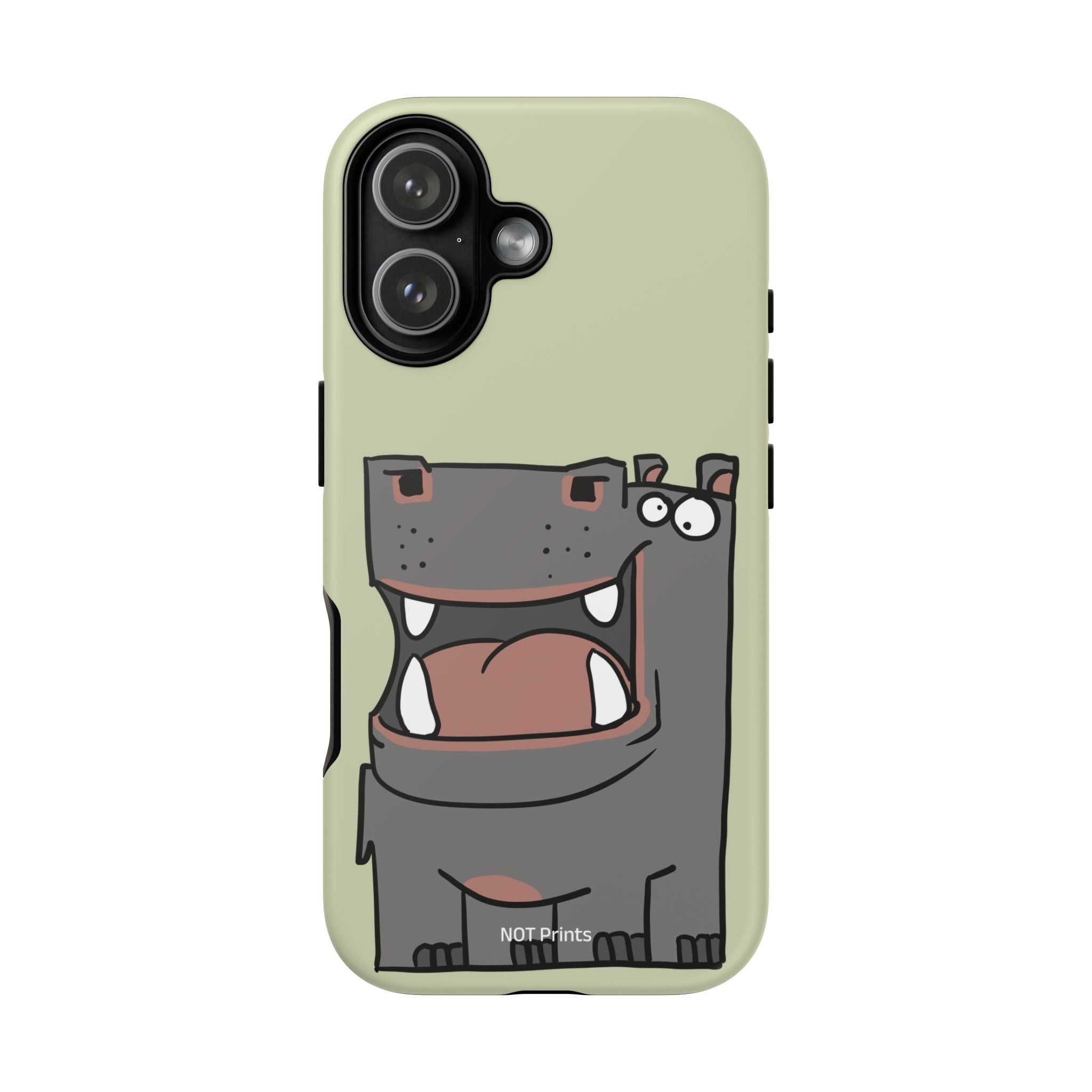 Hippo Cartoon Phone Case — Cute Happy Hippo Protective iPhone Cover