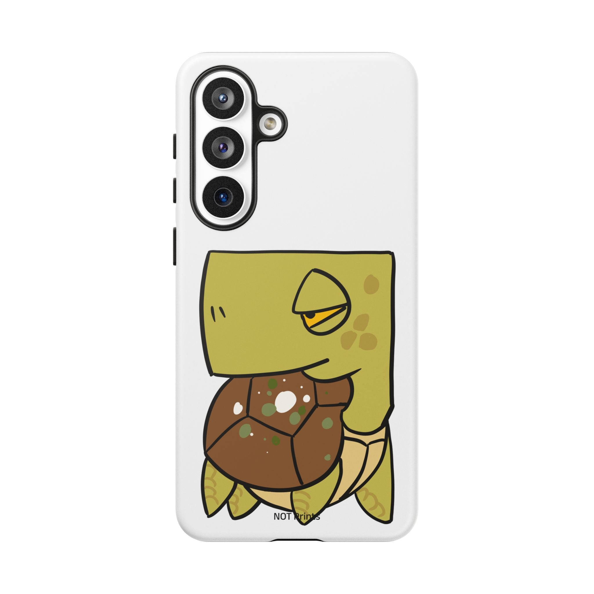 Turtle Tough Phone Case — Cute Grumpy Turtle Protective Cover