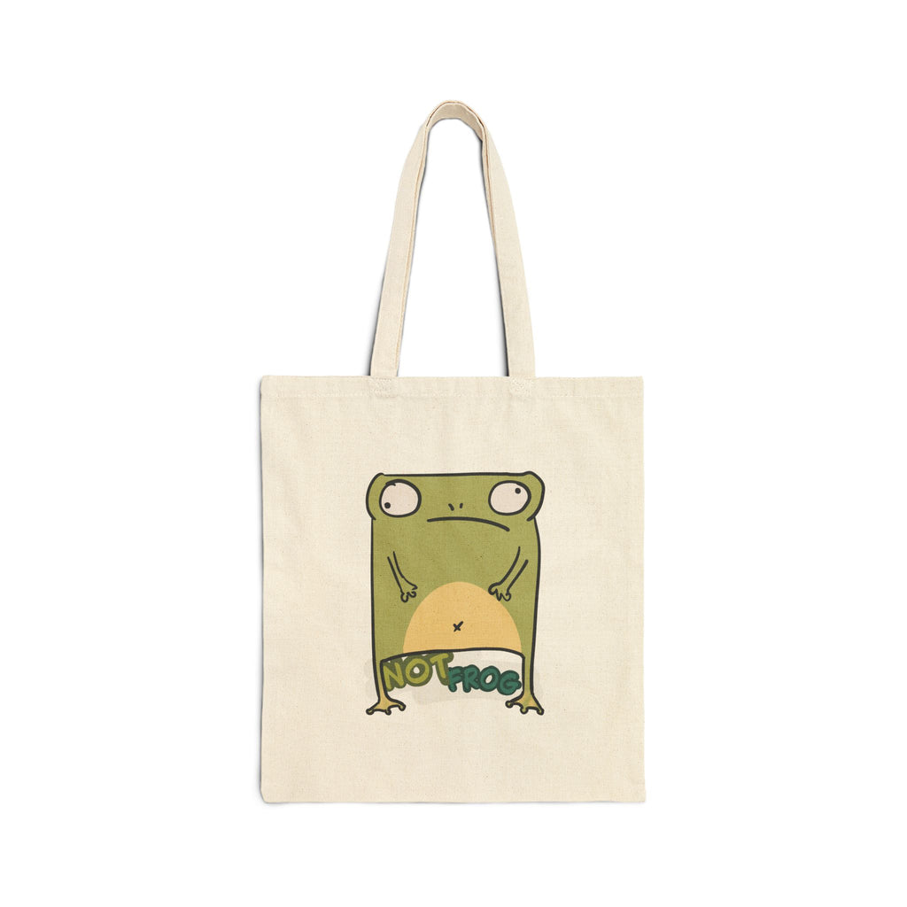 Canvas Tote Bag - Cute Frog 'Not Frog' Illustration Eco Shopper
