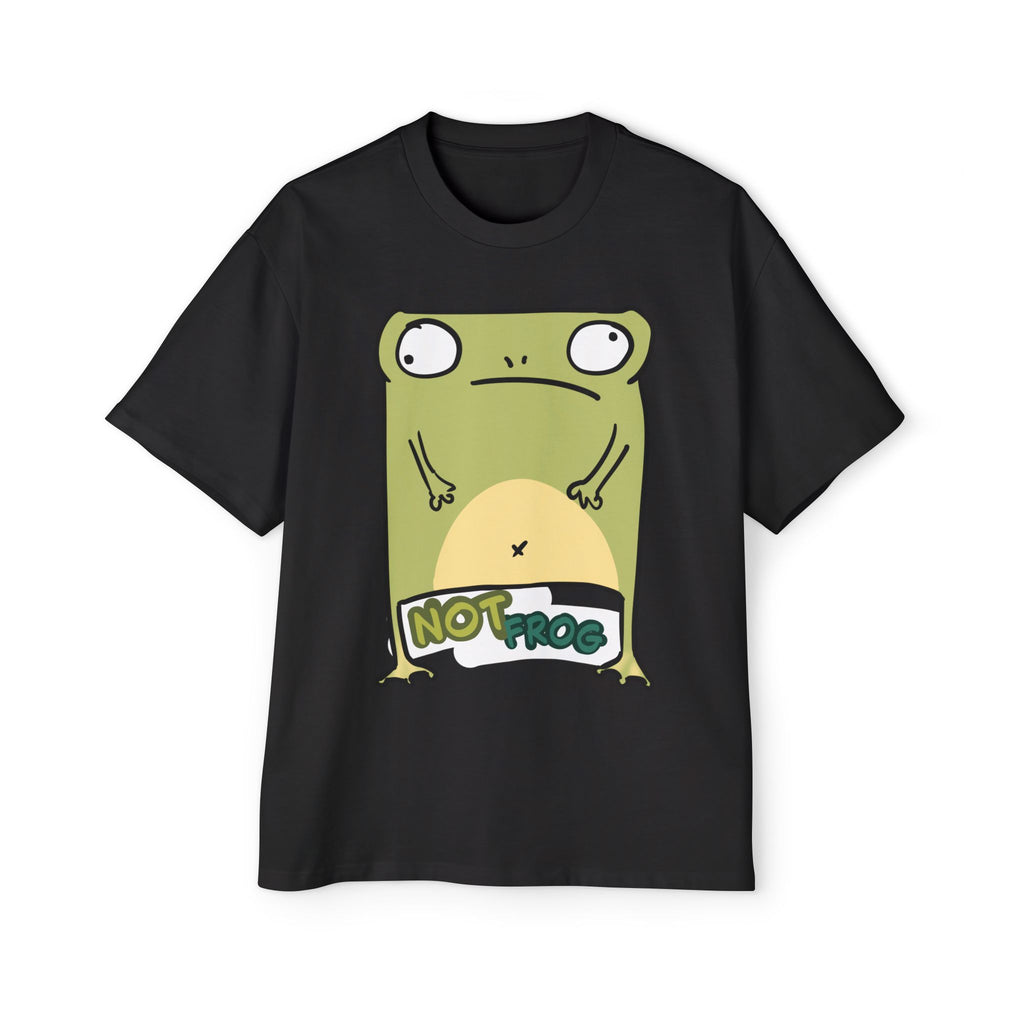 Funny 'Not Frog' Graphic Tee — Cute Cartoon Amphibian Oversized Shirt
