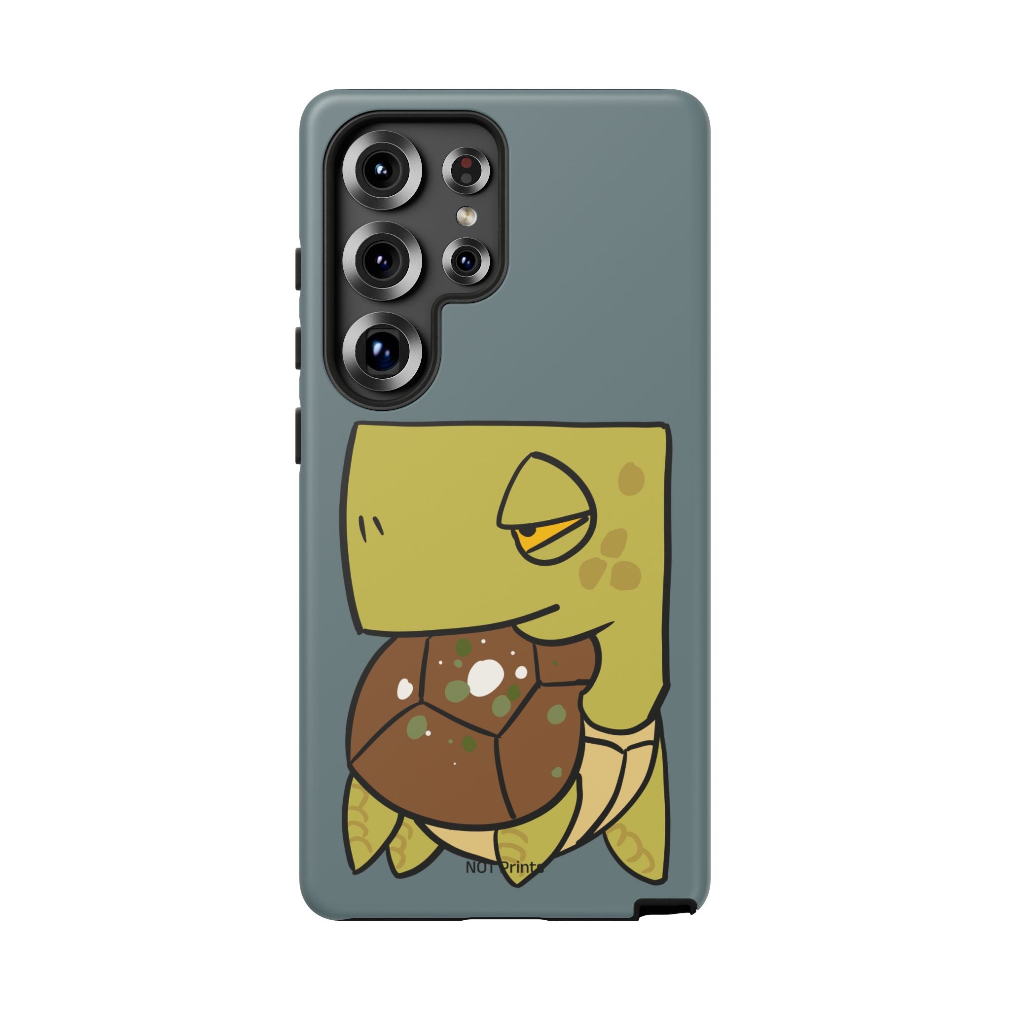 Turtle Tough Phone Case — Cute Grumpy Turtle Protective Cover