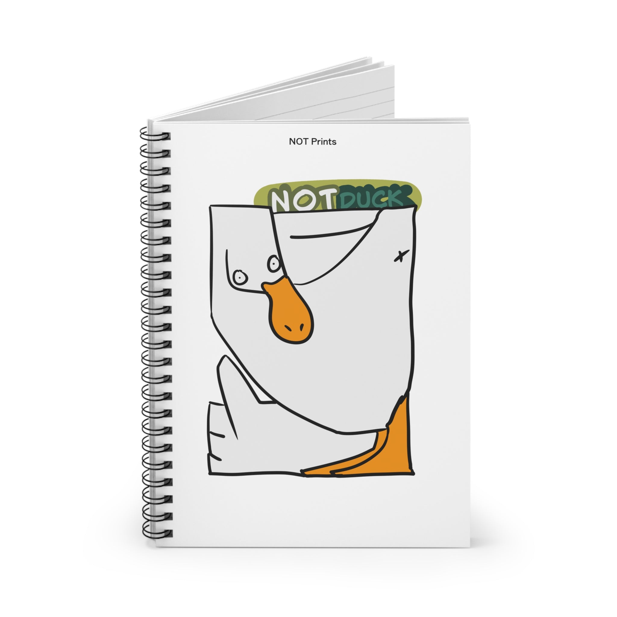 NOT Duck Spiral Notebook — Funny Cartoon Duck Ruled Journal