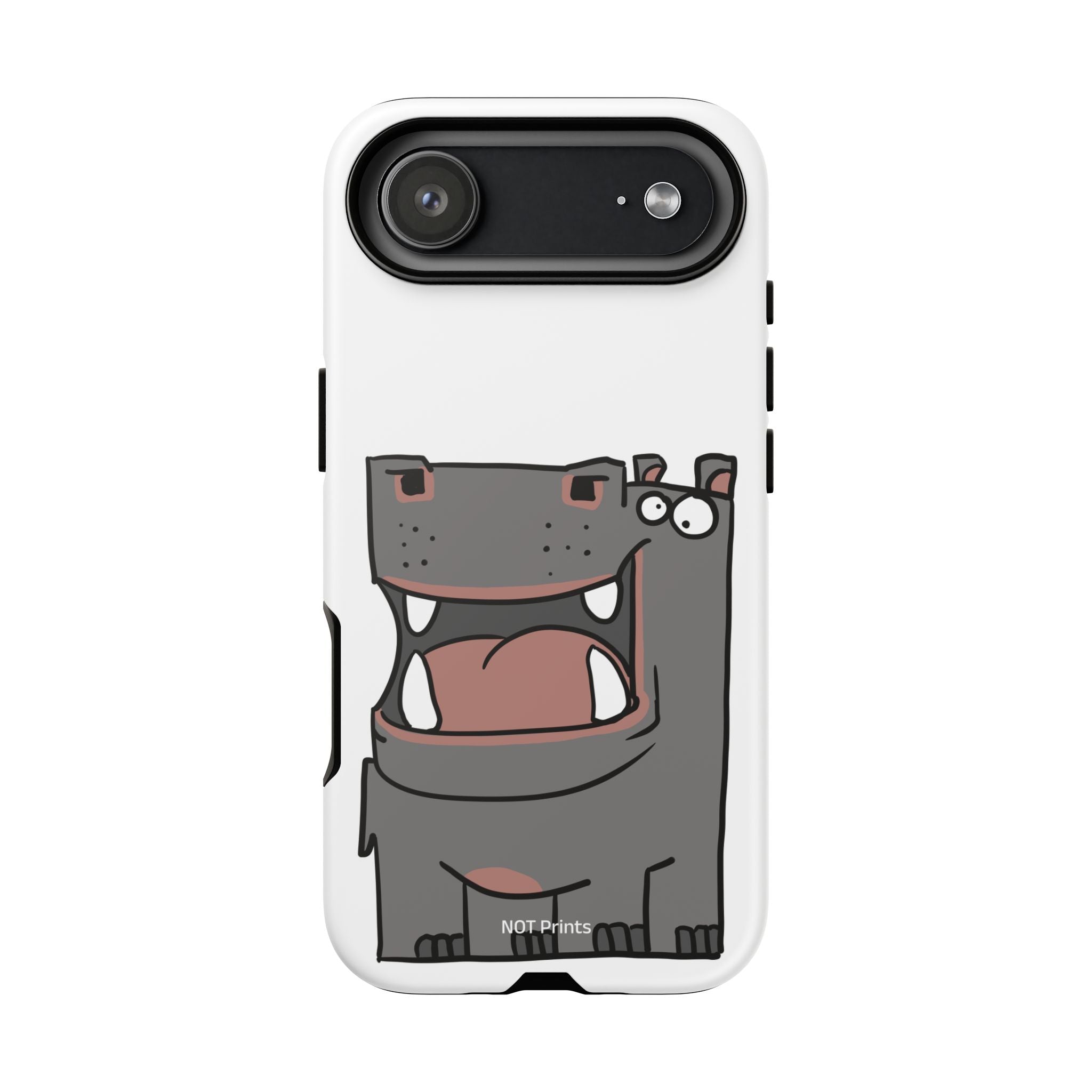 Hippo Cartoon Phone Case — Cute Happy Hippo Protective iPhone Cover