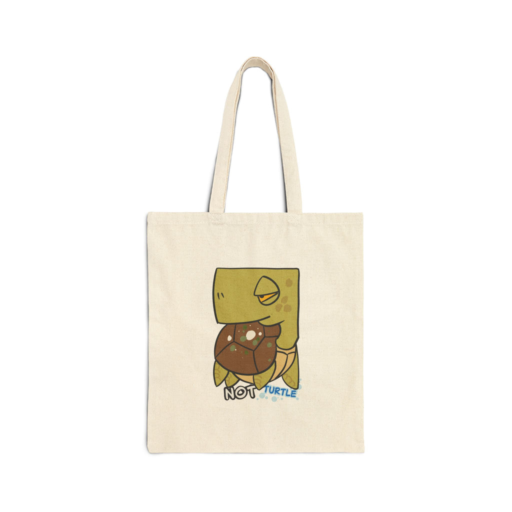 Canvas Tote Bag — Cute 'Not Turtle' Cartoon Turtle Illustration