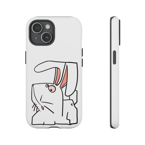 Bunny Sketch Tough Phone Case — Cute Minimal Rabbit iPhone Case