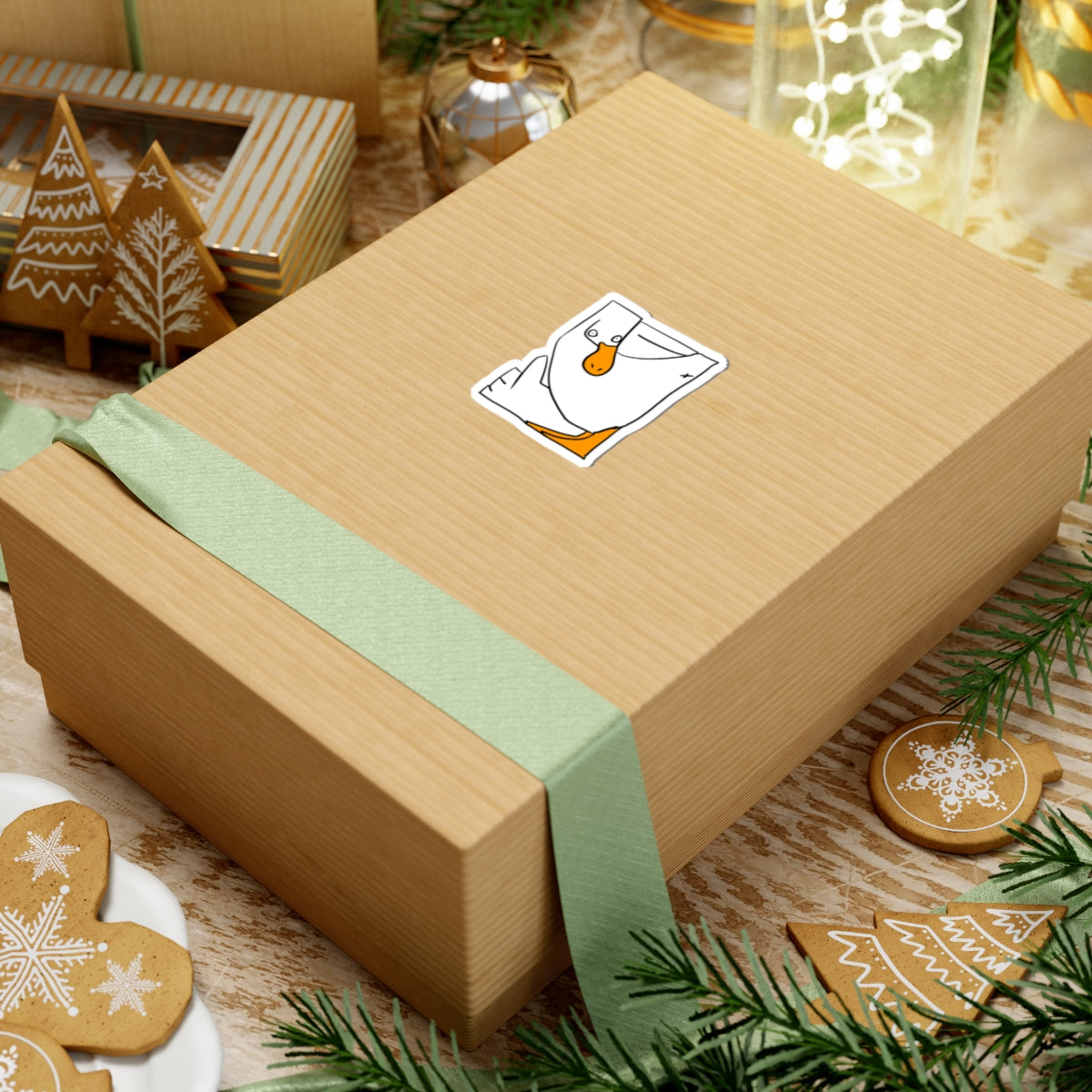 Goose Sticker - Cute Minimalist Duck/Goose Kiss-Cut Laptop Decal