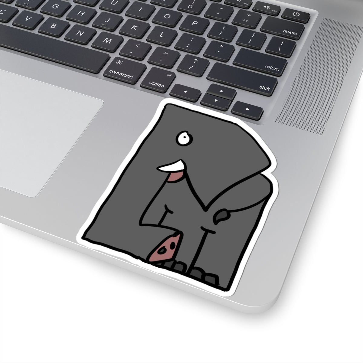 Elephant Kiss-Cut Sticker — Cute Cartoon Laptop Decal