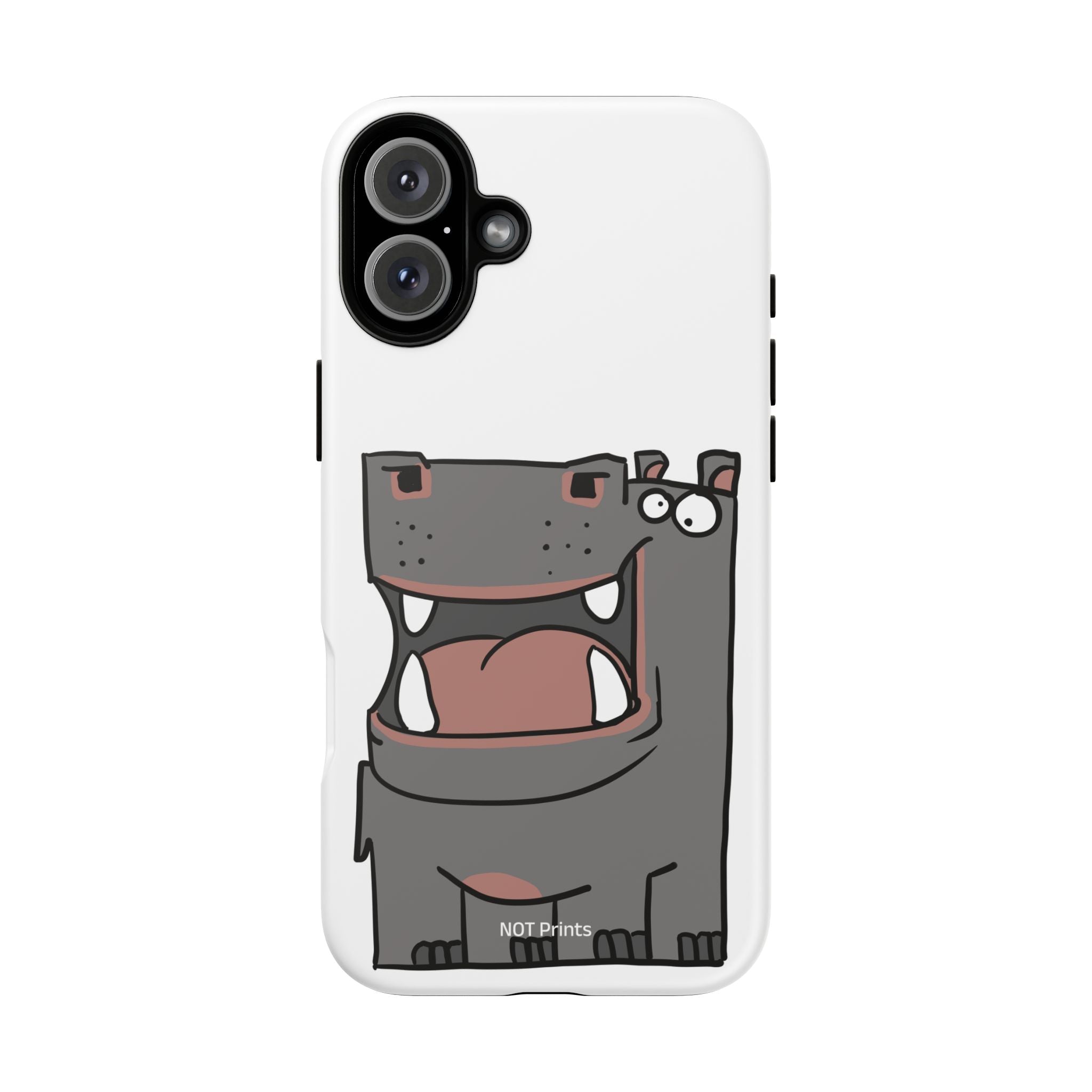 Hippo Cartoon Phone Case — Cute Happy Hippo Protective iPhone Cover