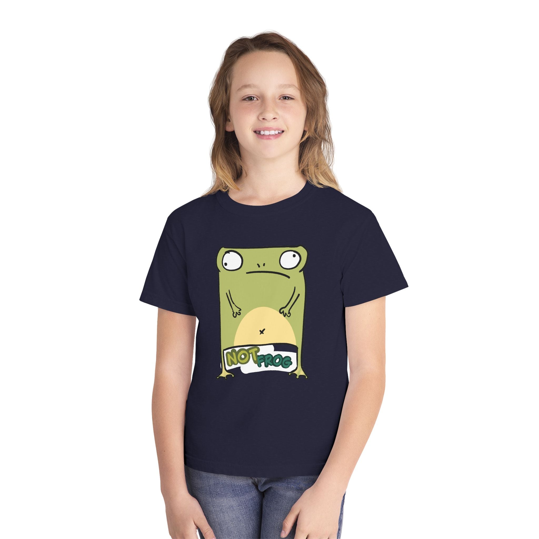 Frog Youth Tee — Cute "No Frog" Cartoon Frog Graphic Shirt