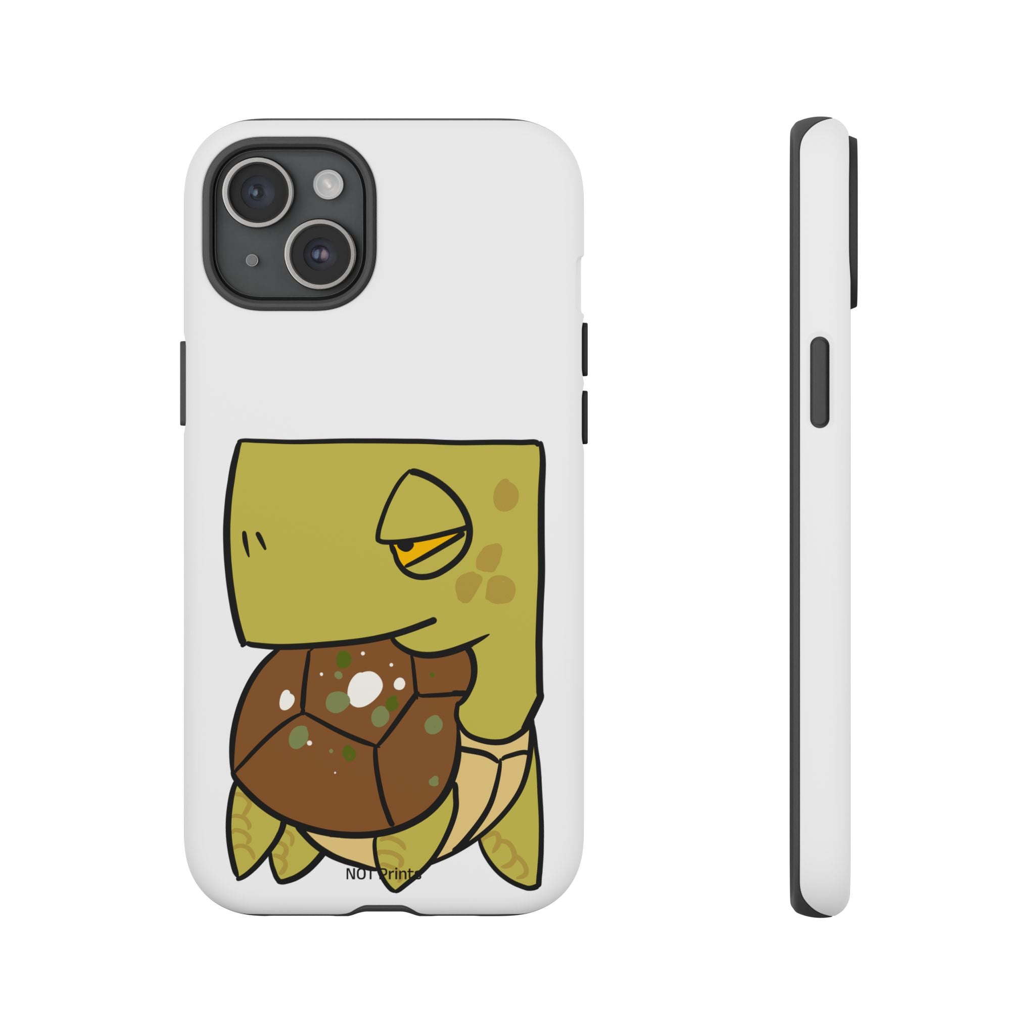 Turtle Tough Phone Case — Cute Grumpy Turtle Protective Cover