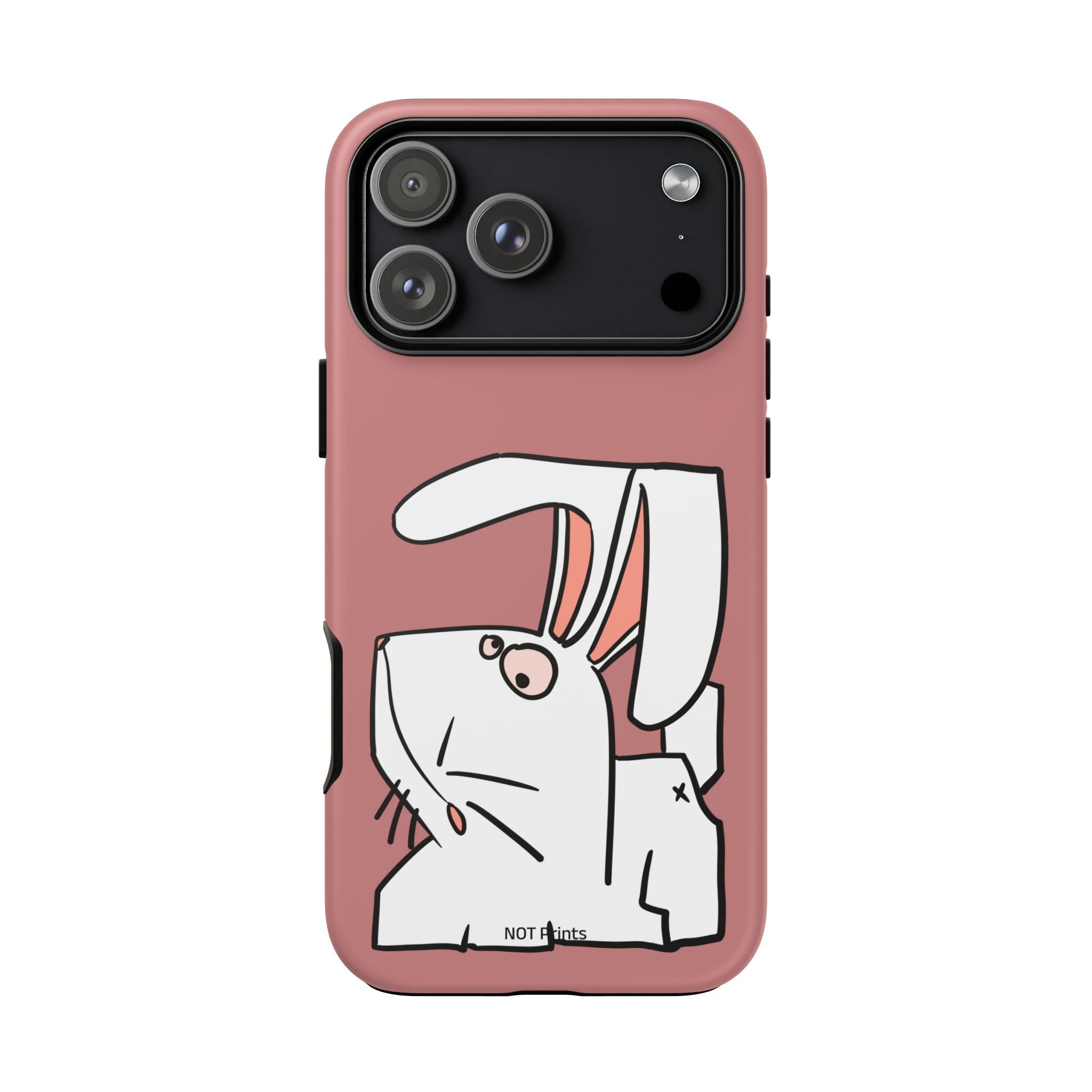 Coque de téléphone résistante Bunny Sketch — Coque iPhone Lapin Minimaliste Mignonne