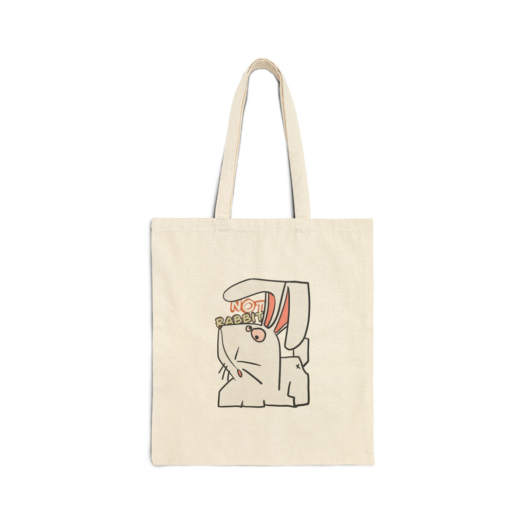 Canvas Tote Bag — Cute Bunny ‘Not Rabbit’ Illustration Eco Shopper